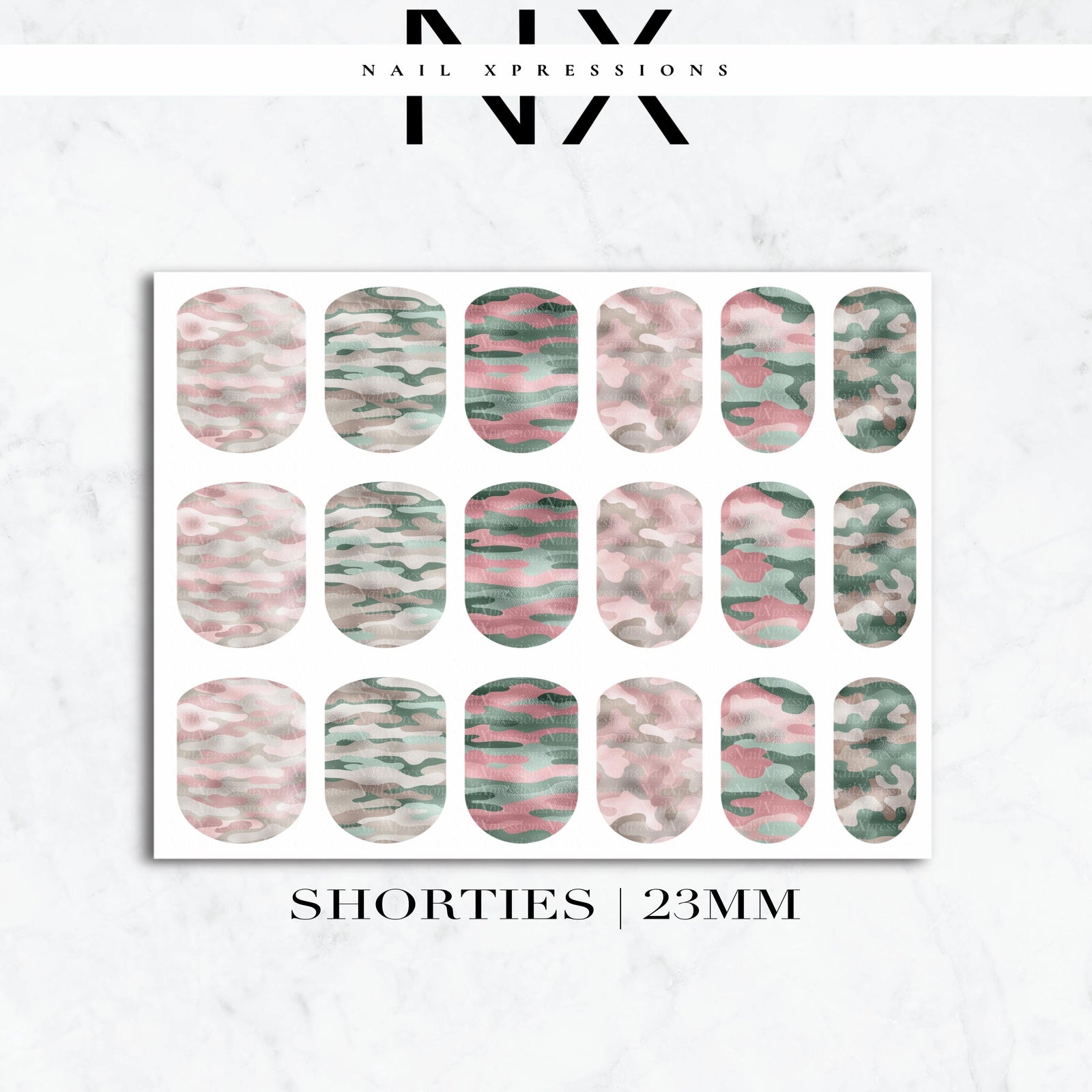 Camoflauge Pink Nail Decals | Nail Art Water Transfer | Nail Wraps