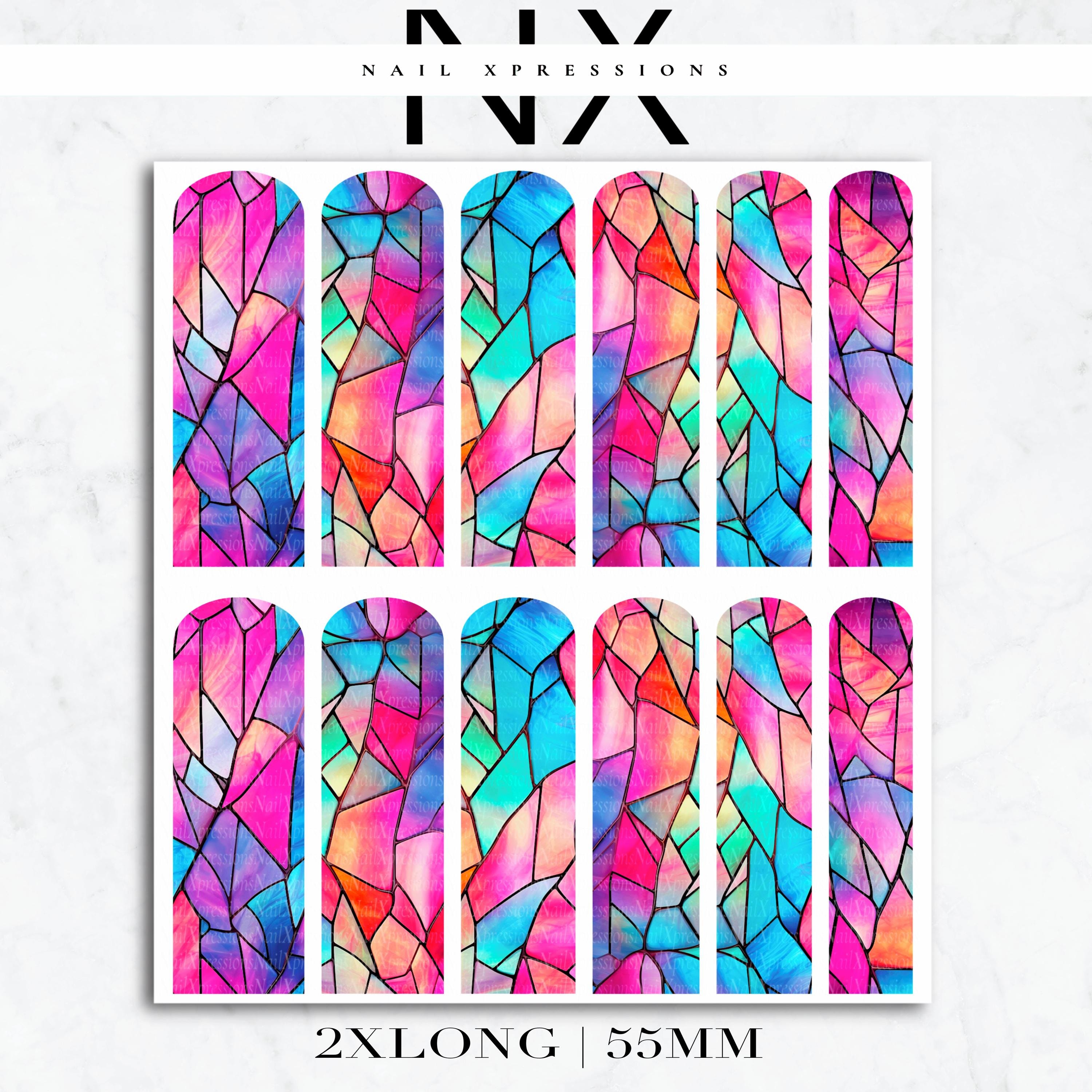 Stained Glass Nail Decals | Nail Art Water Transfer | Nail Wraps
