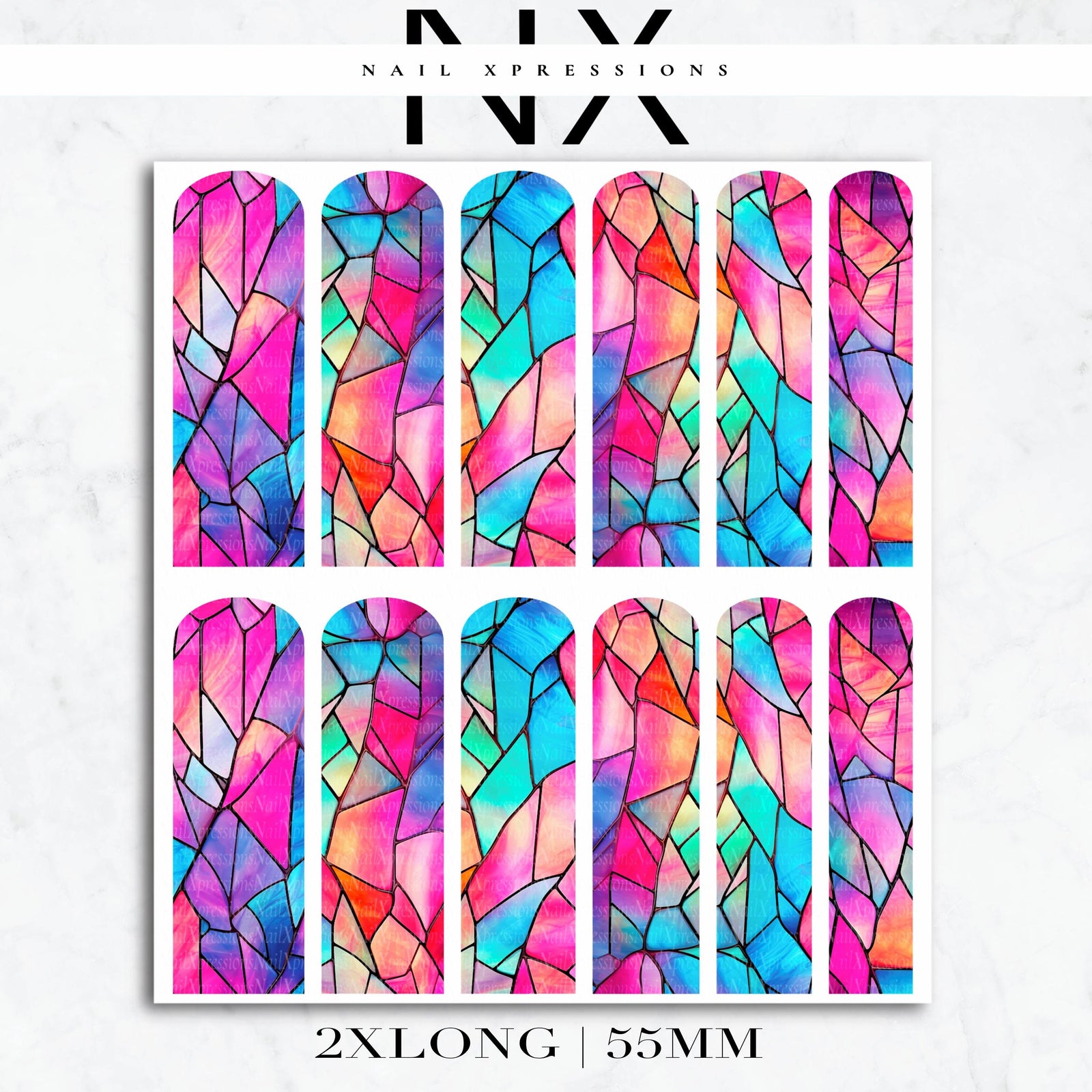 Stained Glass Nail Decals | Nail Art Water Transfer | Nail Wraps
