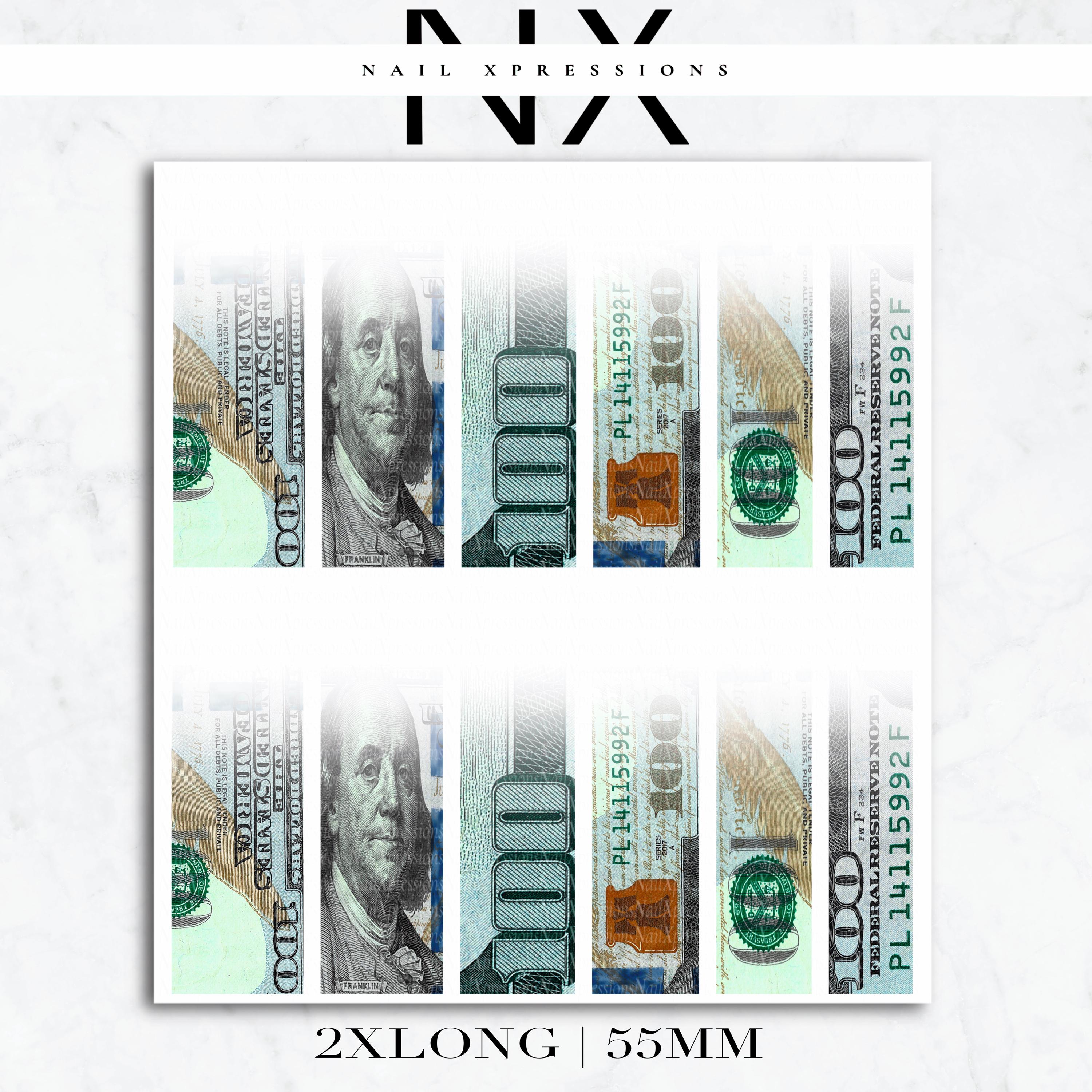 Ombré Money Bill Nail Decals | Nail Art Water Transfer | Nail Wraps