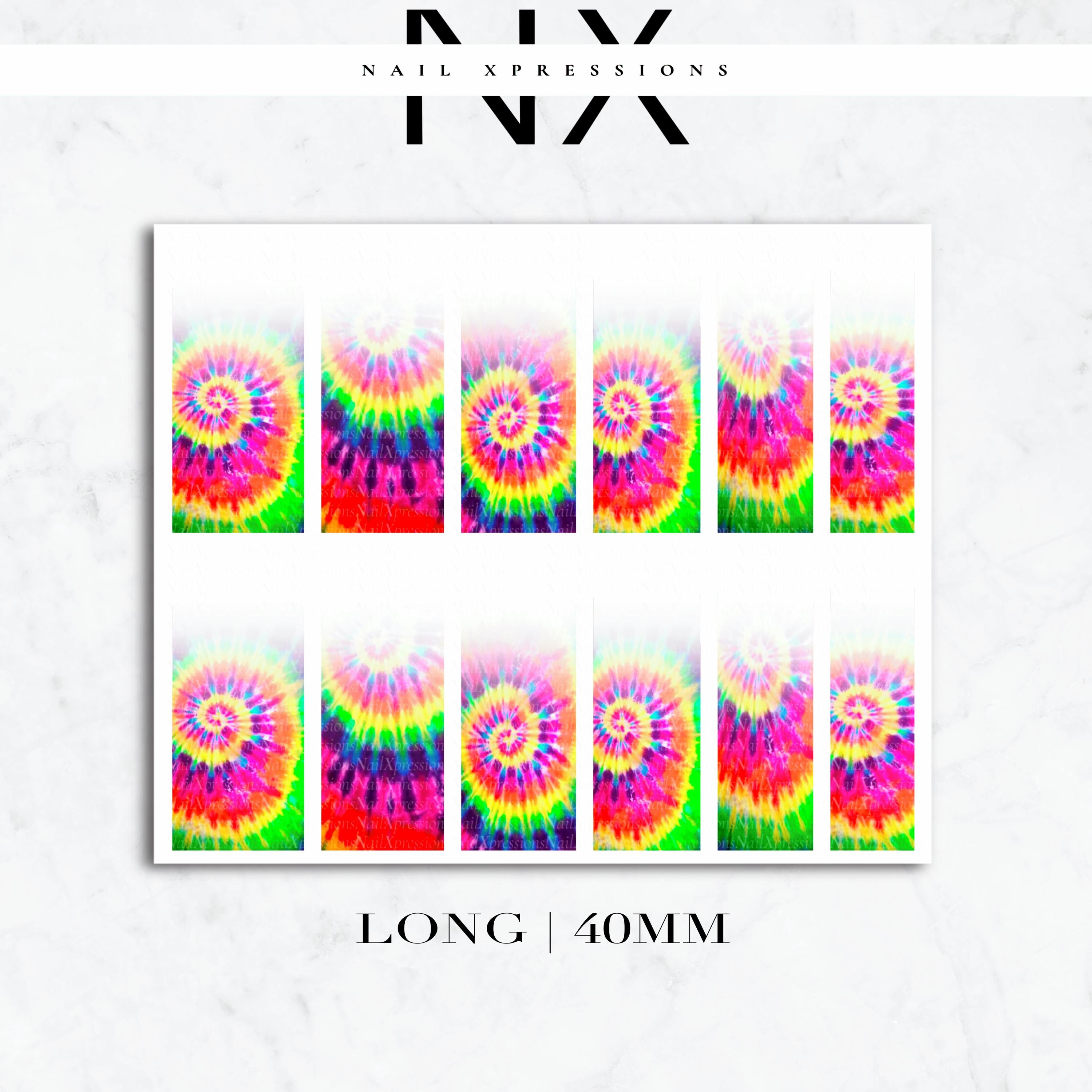 Ombré Tye Dye Nail Decals | Nail Art Water Transfer | Nail Wraps