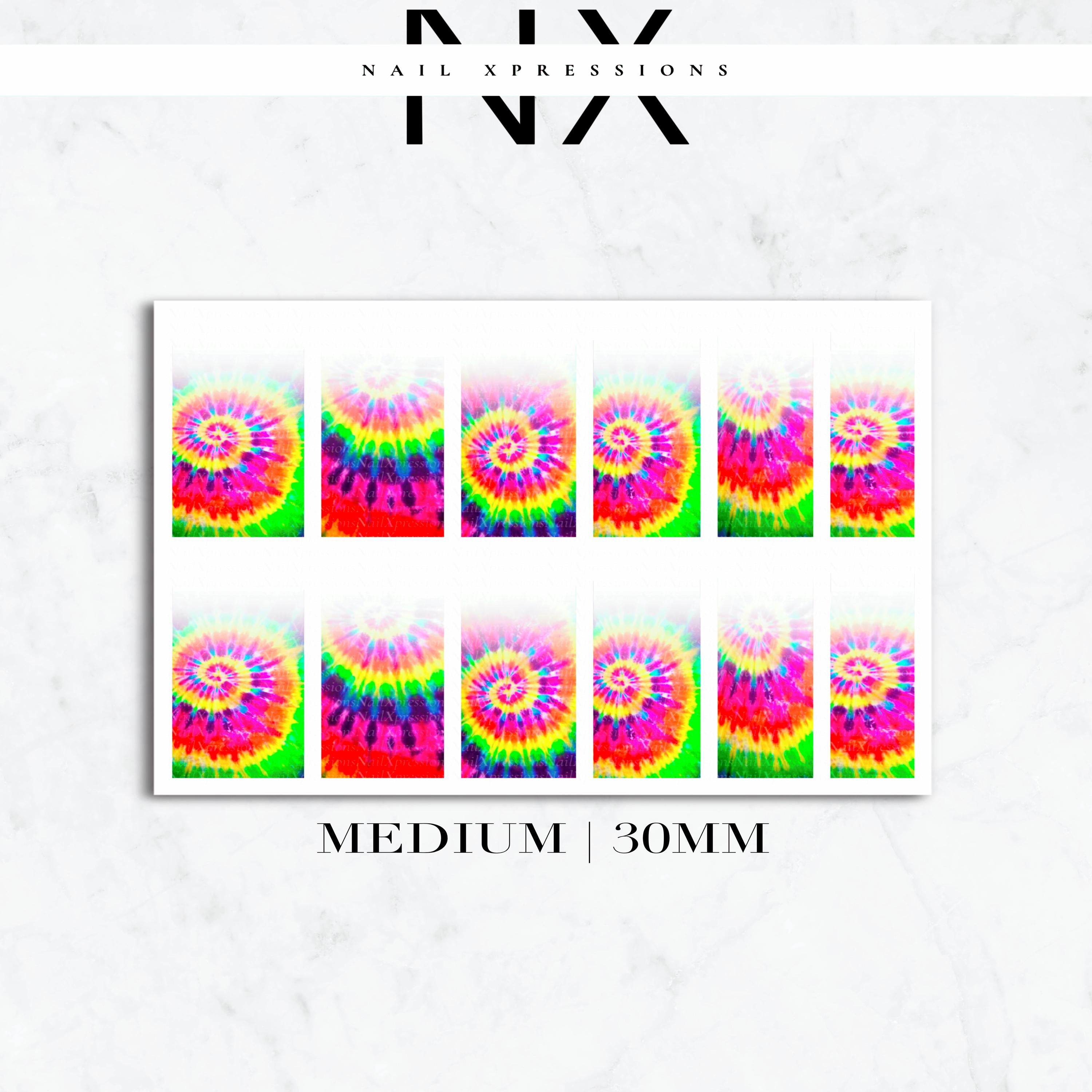 Ombré Tye Dye Nail Decals | Nail Art Water Transfer | Nail Wraps