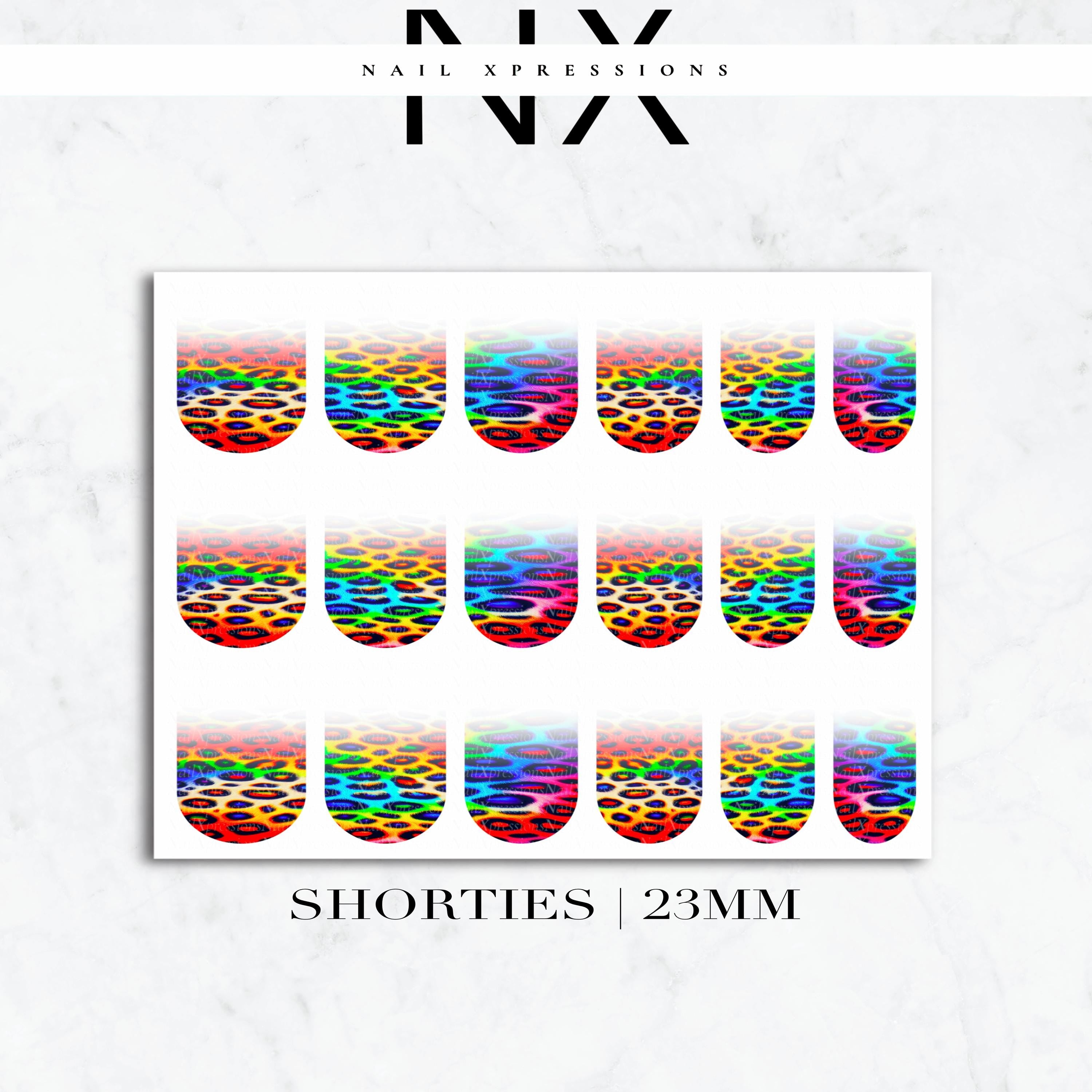 Ombré Leopard Rainbow Nail Decals | Nail Art Water Transfer | Nail Wraps