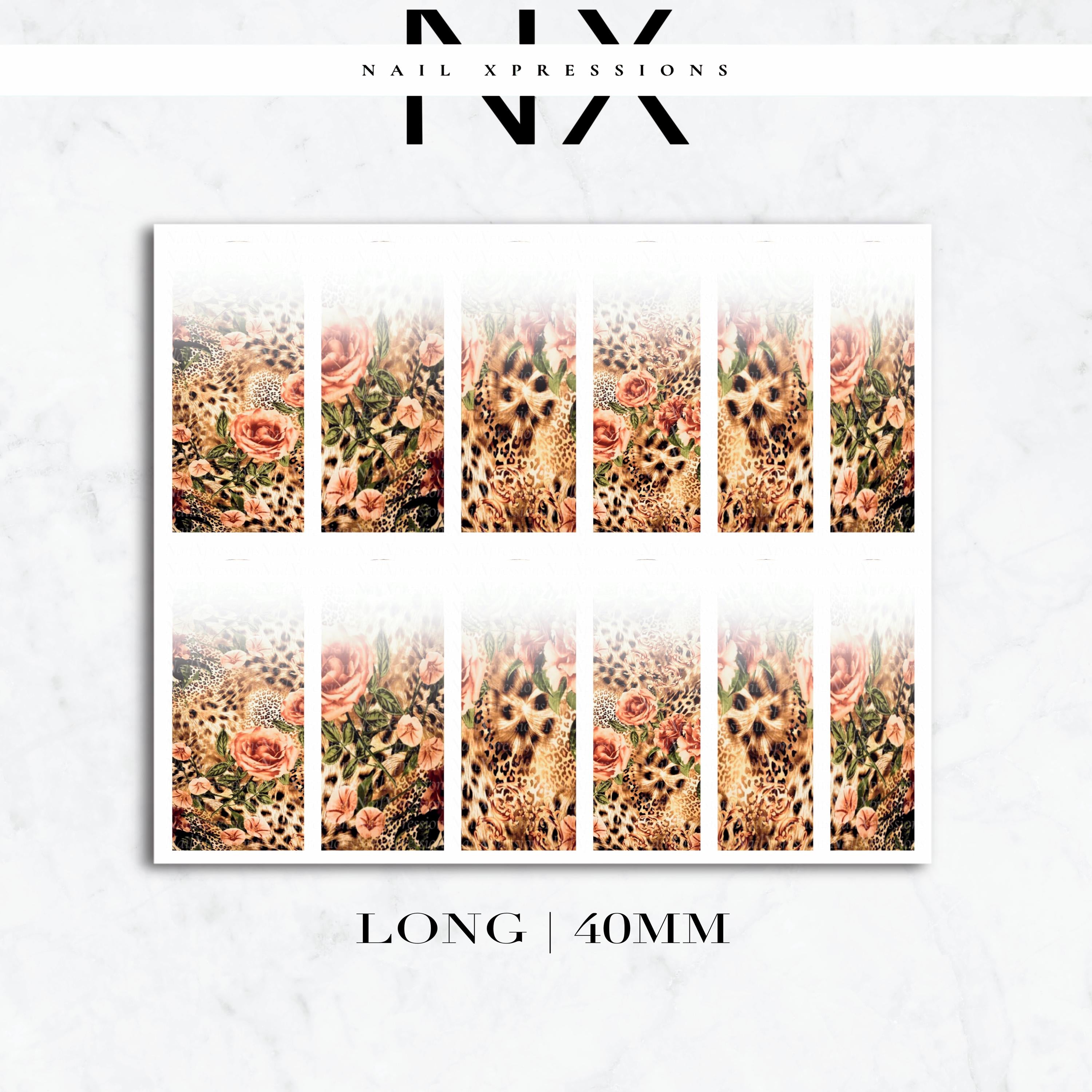 Ombré Safari Floral Nail Decals | Nail Art Water Transfer | Nail Wraps