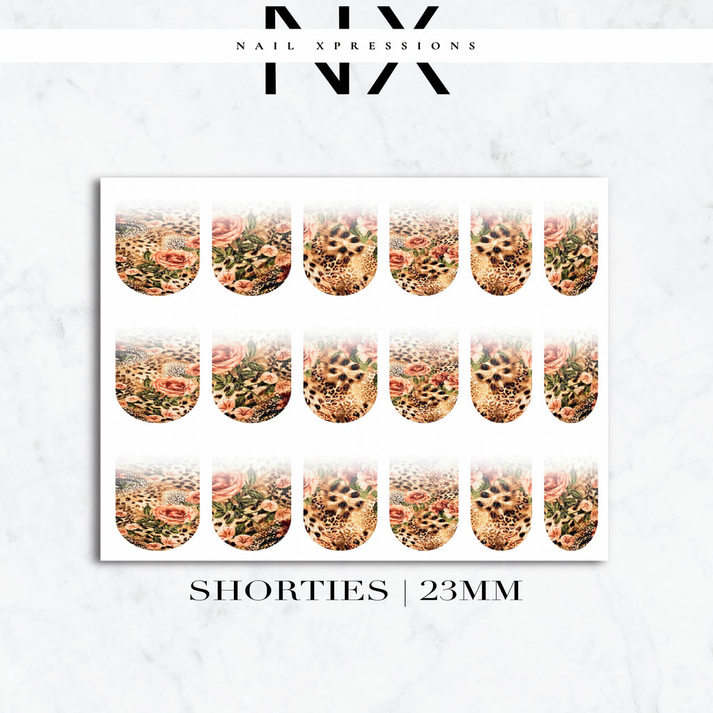 Ombré Safari Floral Nail Decals | Nail Art Water Transfer | Nail Wraps