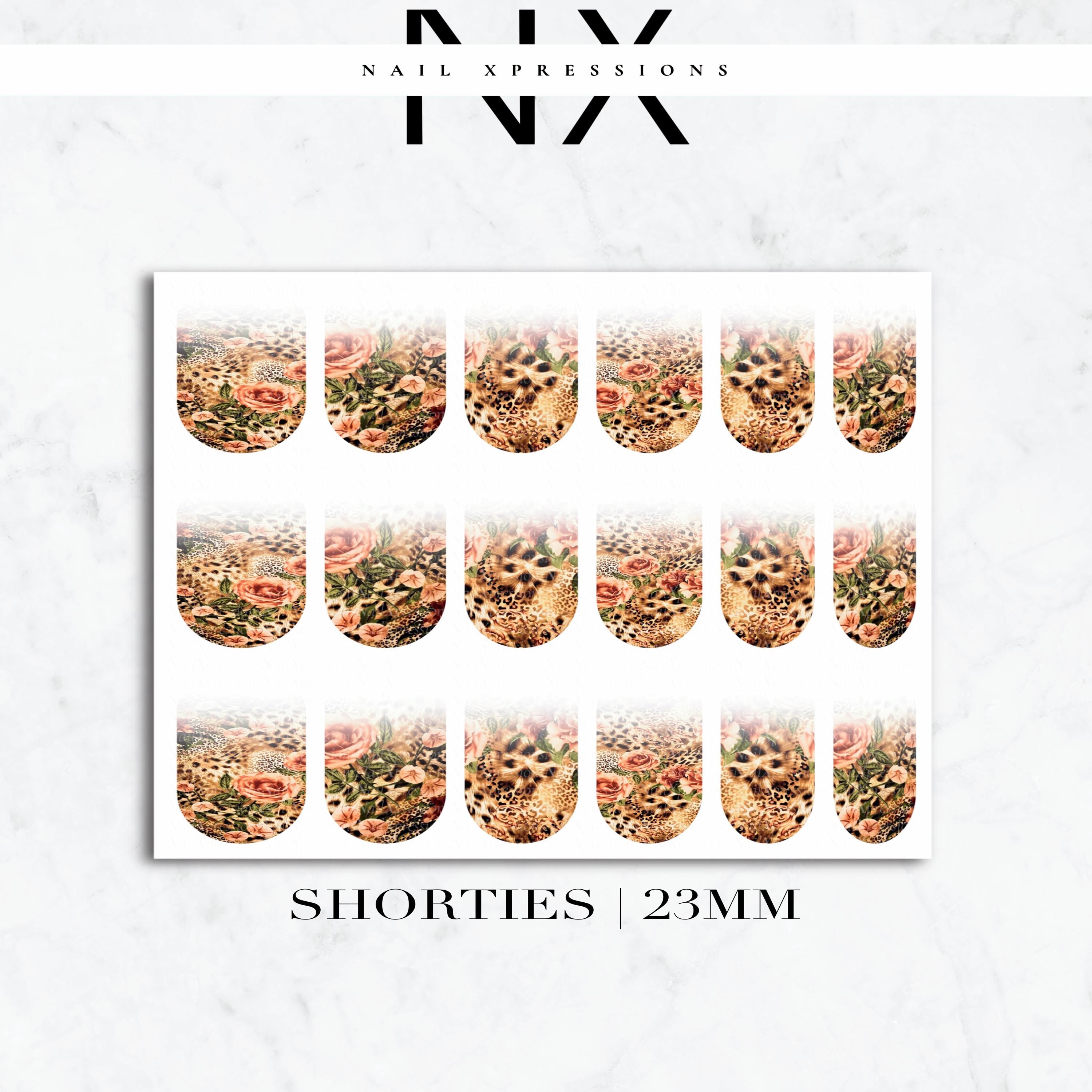 Ombré Safari Floral Nail Decals | Nail Art Water Transfer | Nail Wraps