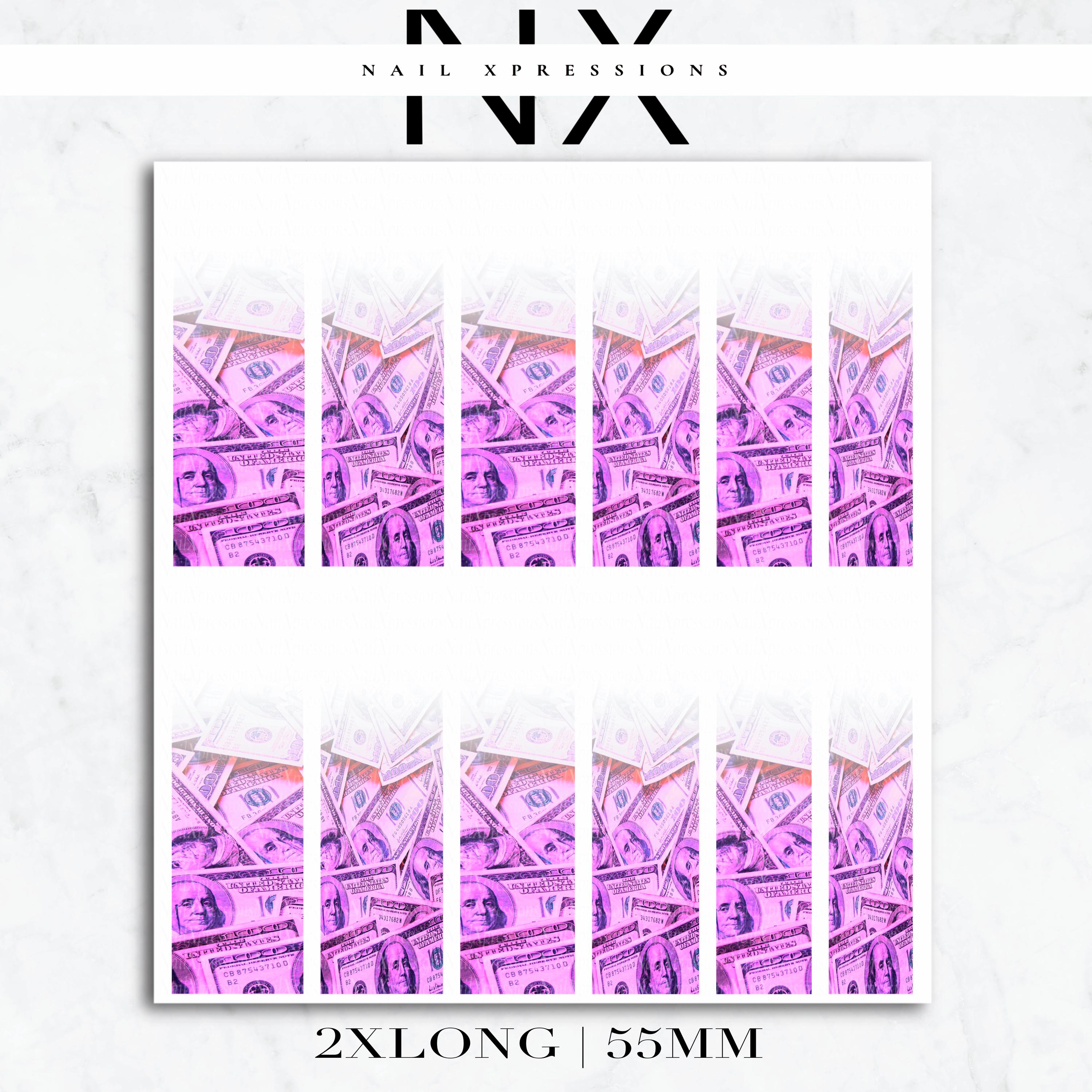 Pink Ombré Benjamin Bill Nail Decals | Nail Art Water Transfer | Nail Wraps