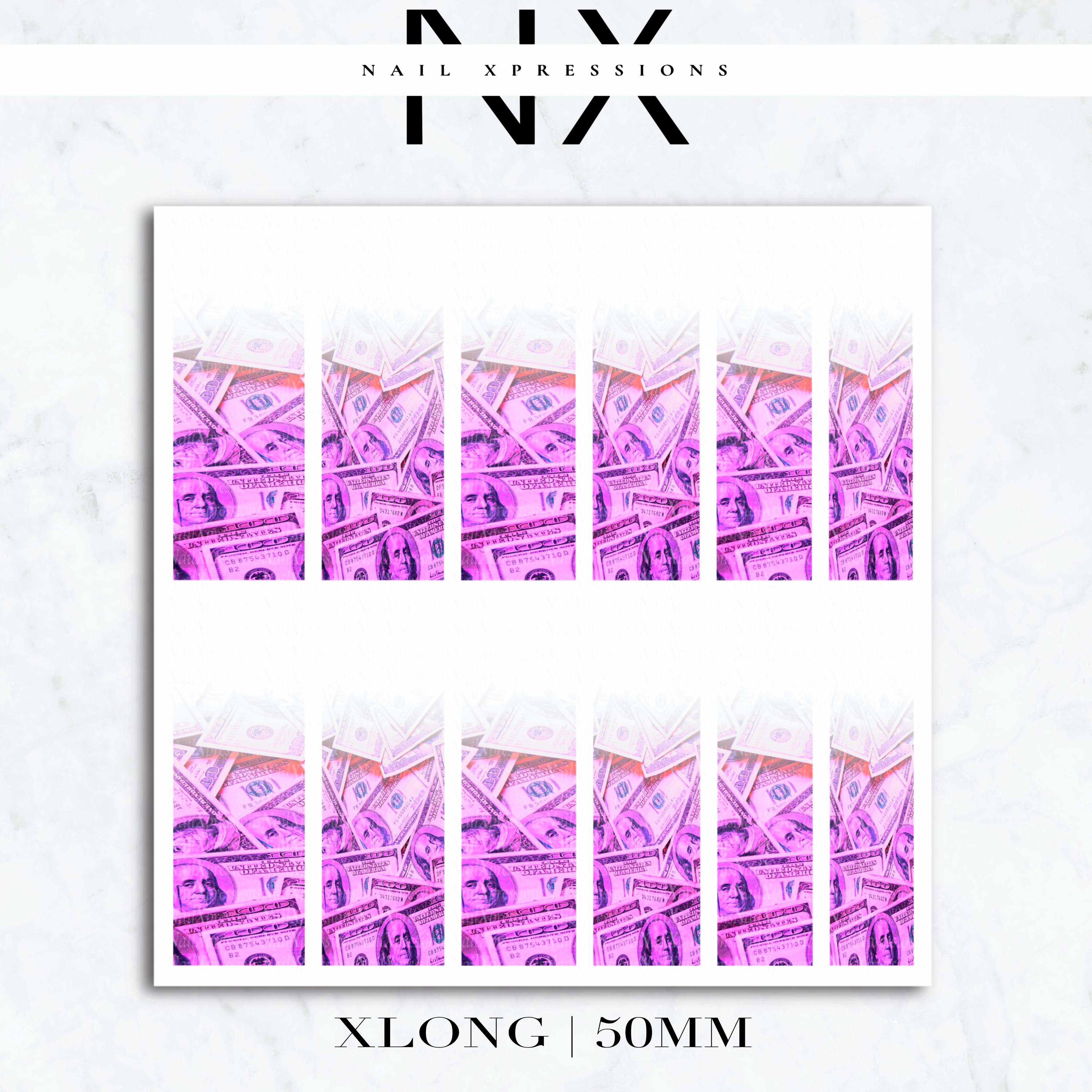 Pink Ombré Benjamin Bill Nail Decals | Nail Art Water Transfer | Nail Wraps