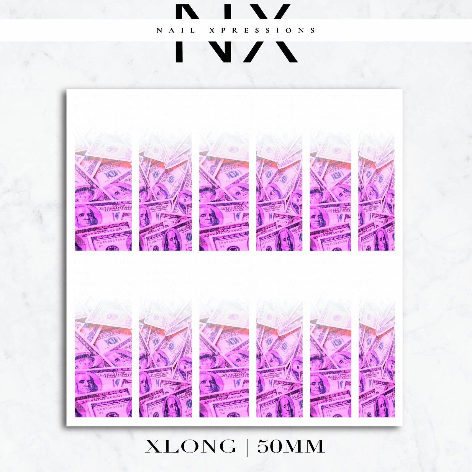 Pink Ombré Benjamin Bill Nail Decals | Nail Art Water Transfer | Nail Wraps