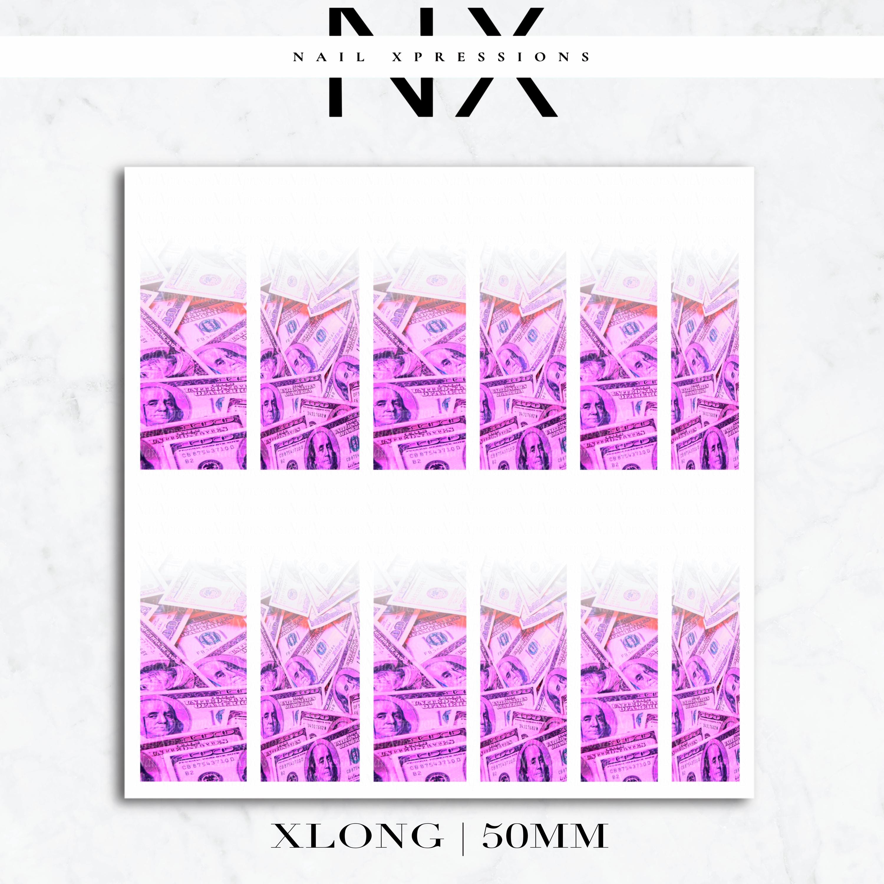 Pink Ombré Benjamin Bill Nail Decals | Nail Art Water Transfer | Nail Wraps