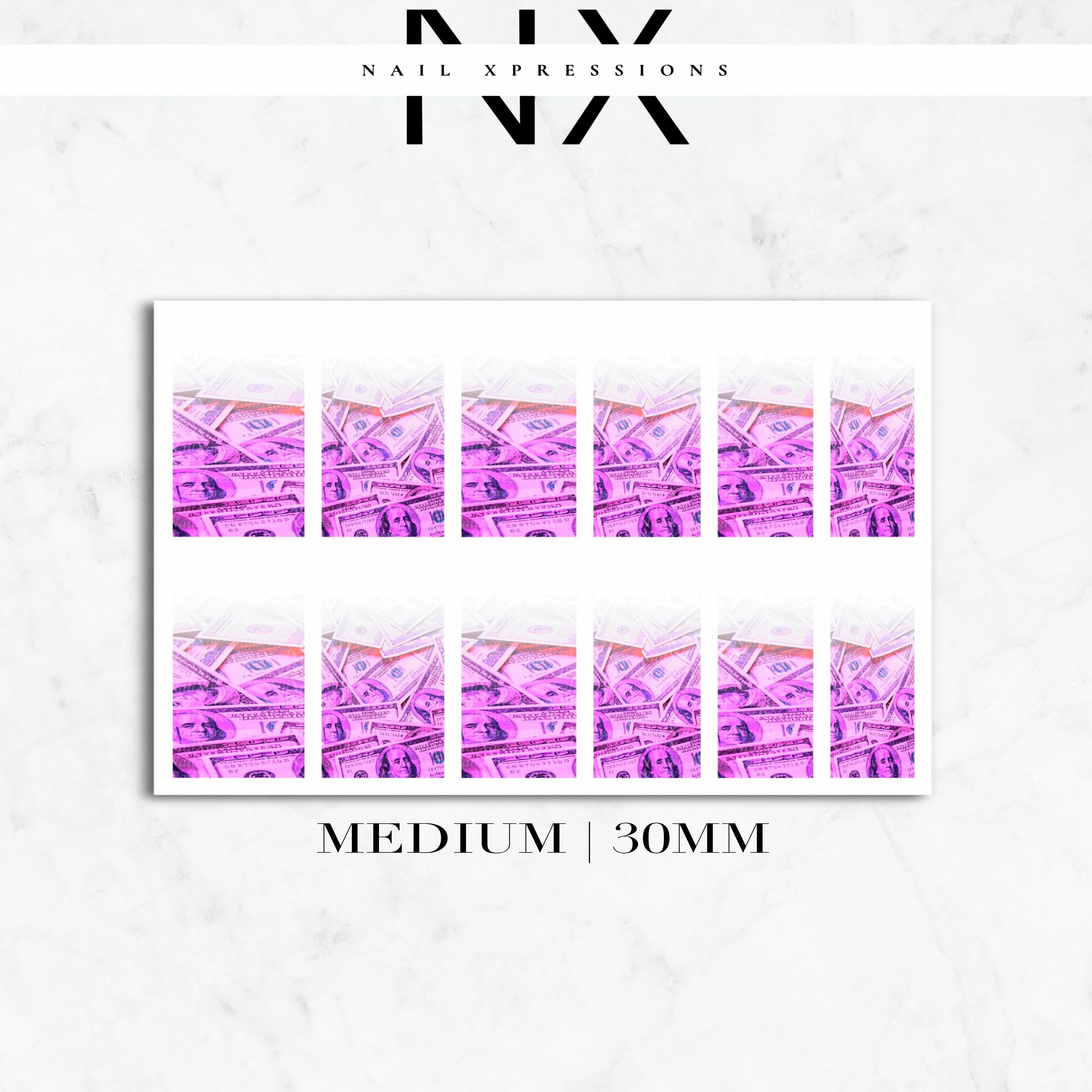 Pink Ombré Benjamin Bill Nail Decals | Nail Art Water Transfer | Nail Wraps