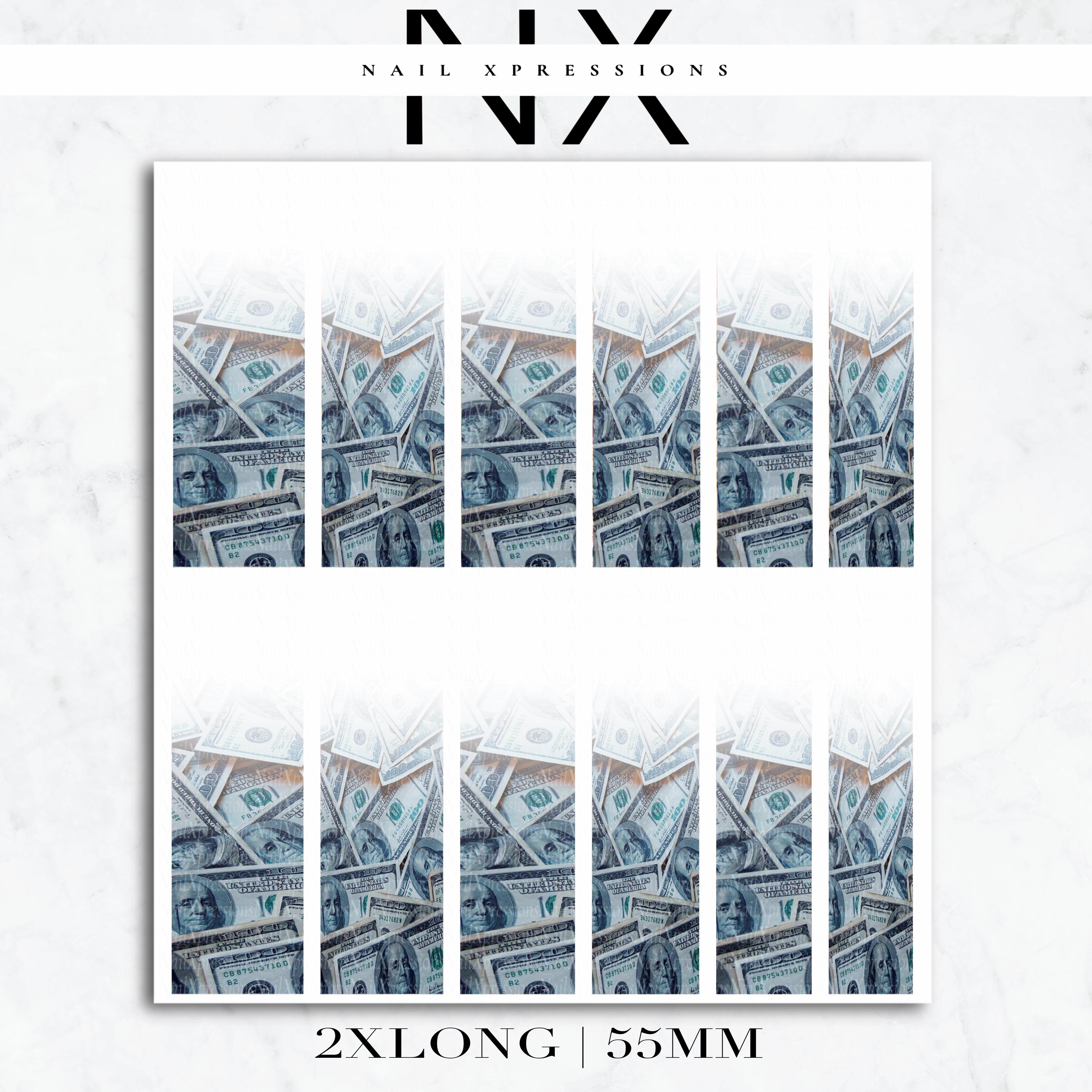 Ombré Benjamin Bill Nail Decals | Nail Art Water Transfer | Nail Wraps