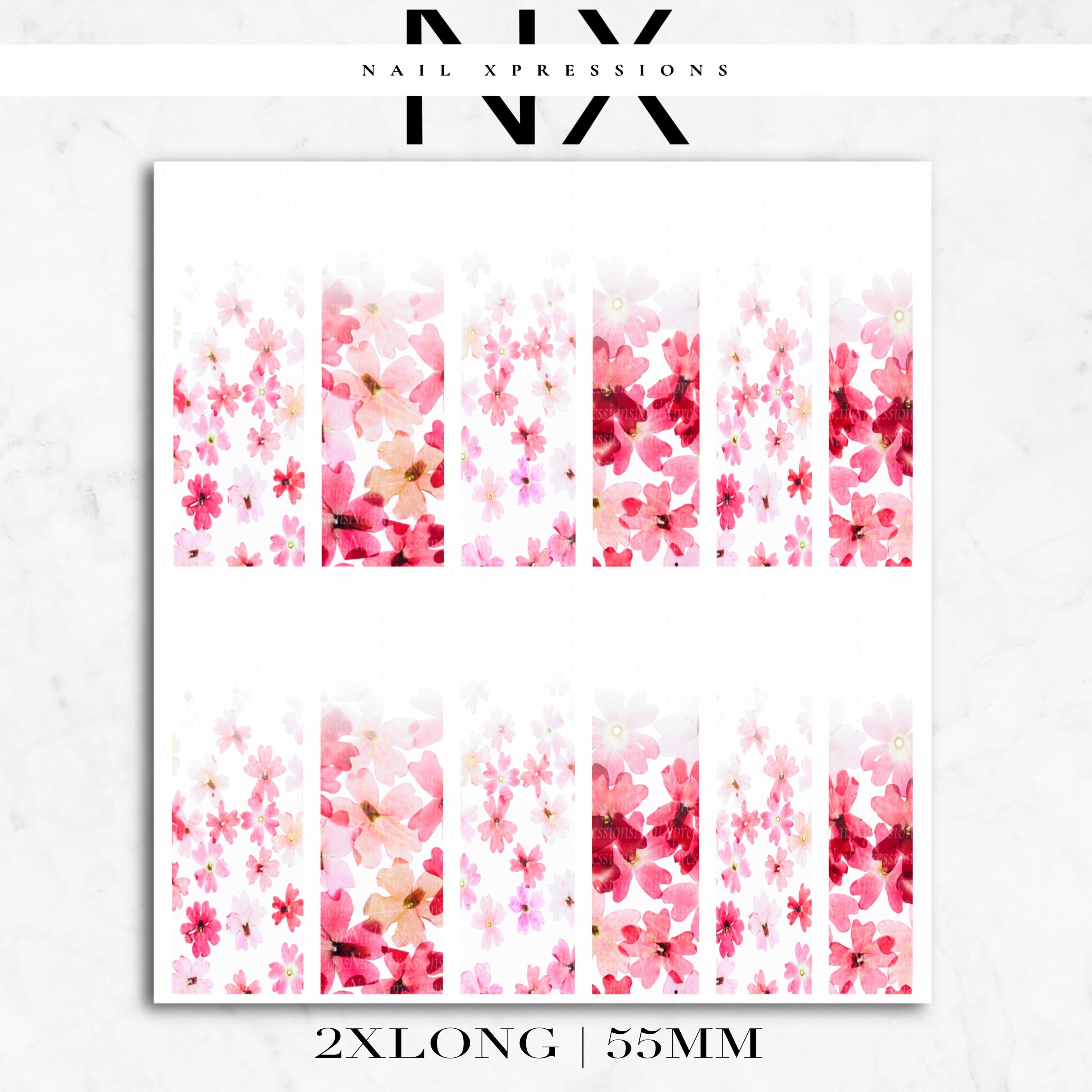 Ombré Dried Flowers Nail Wraps | Nail Art Water Transfer | Nail Wraps