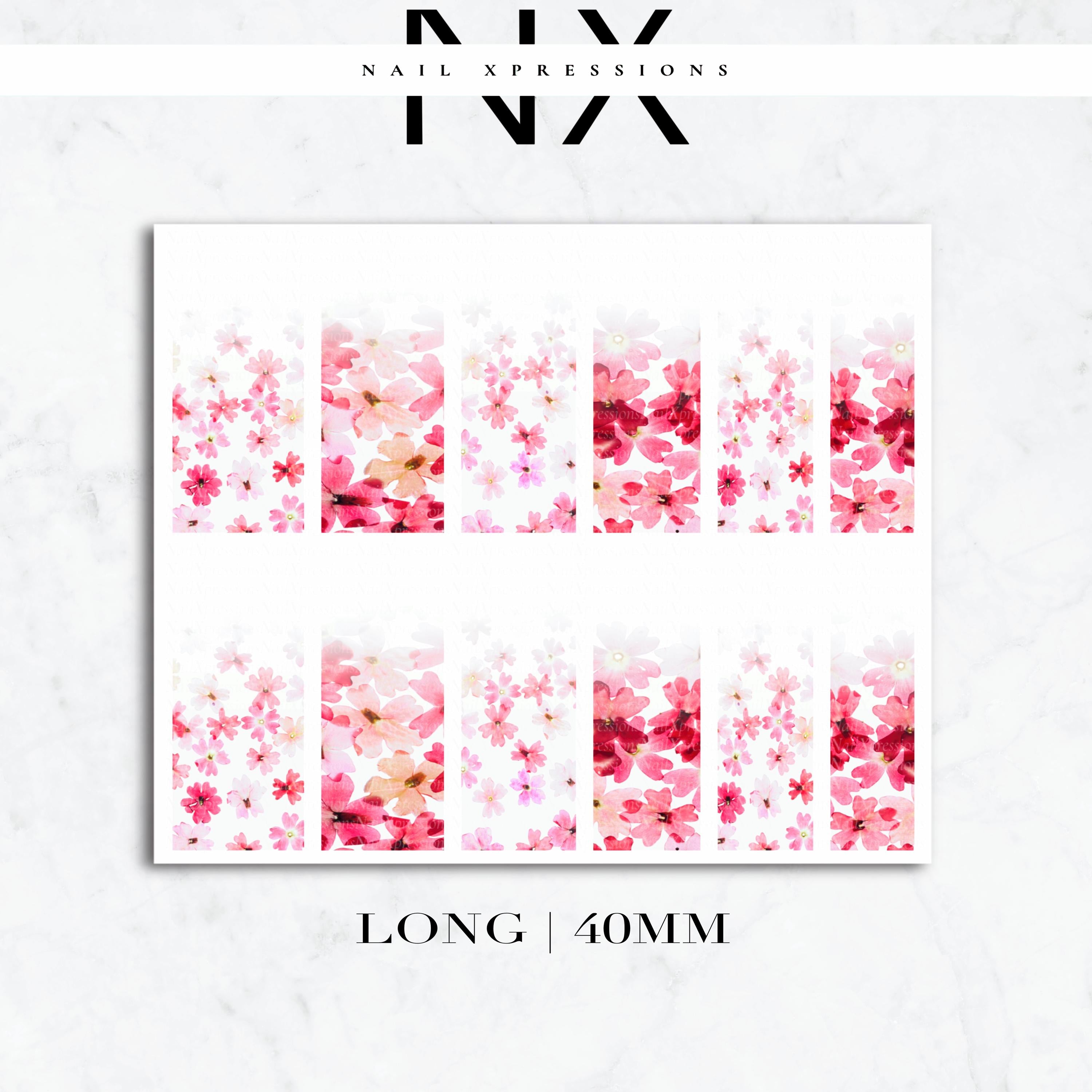 Ombré Dried Flowers Nail Wraps | Nail Art Water Transfer | Nail Wraps