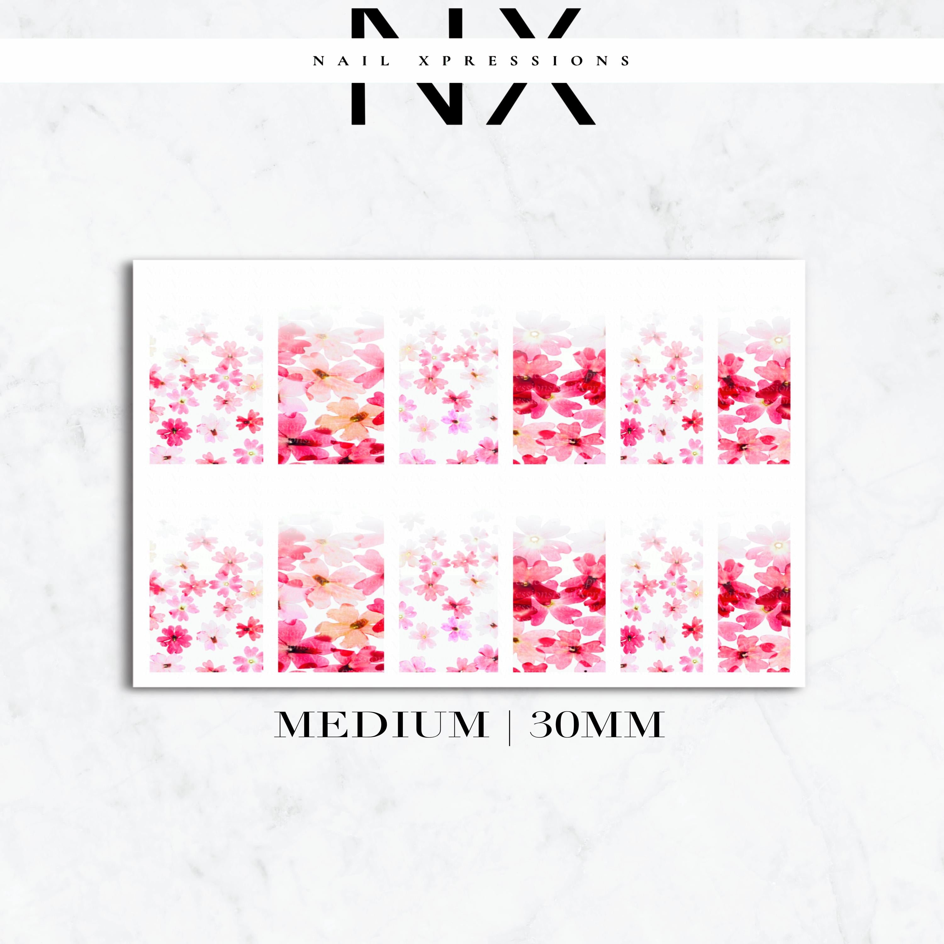 Ombré Dried Flowers Nail Wraps | Nail Art Water Transfer | Nail Wraps