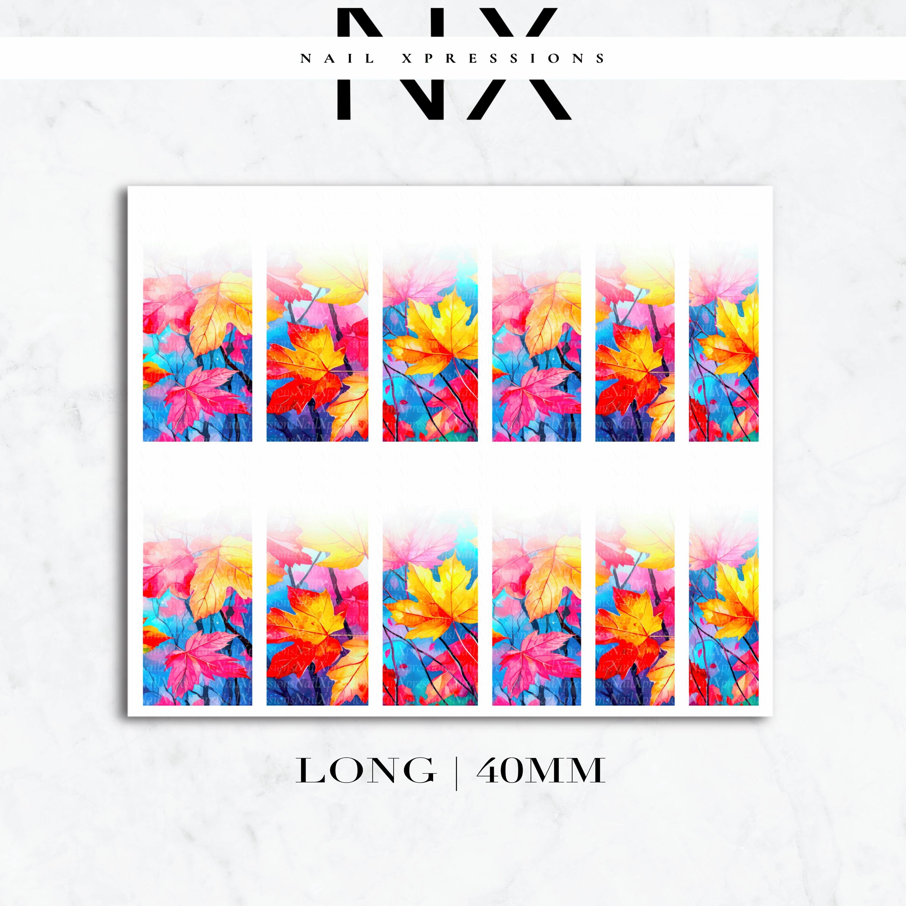 Ombré Fall Leaves Nail Wraps | Nail Art Water Transfer | Nail Wraps