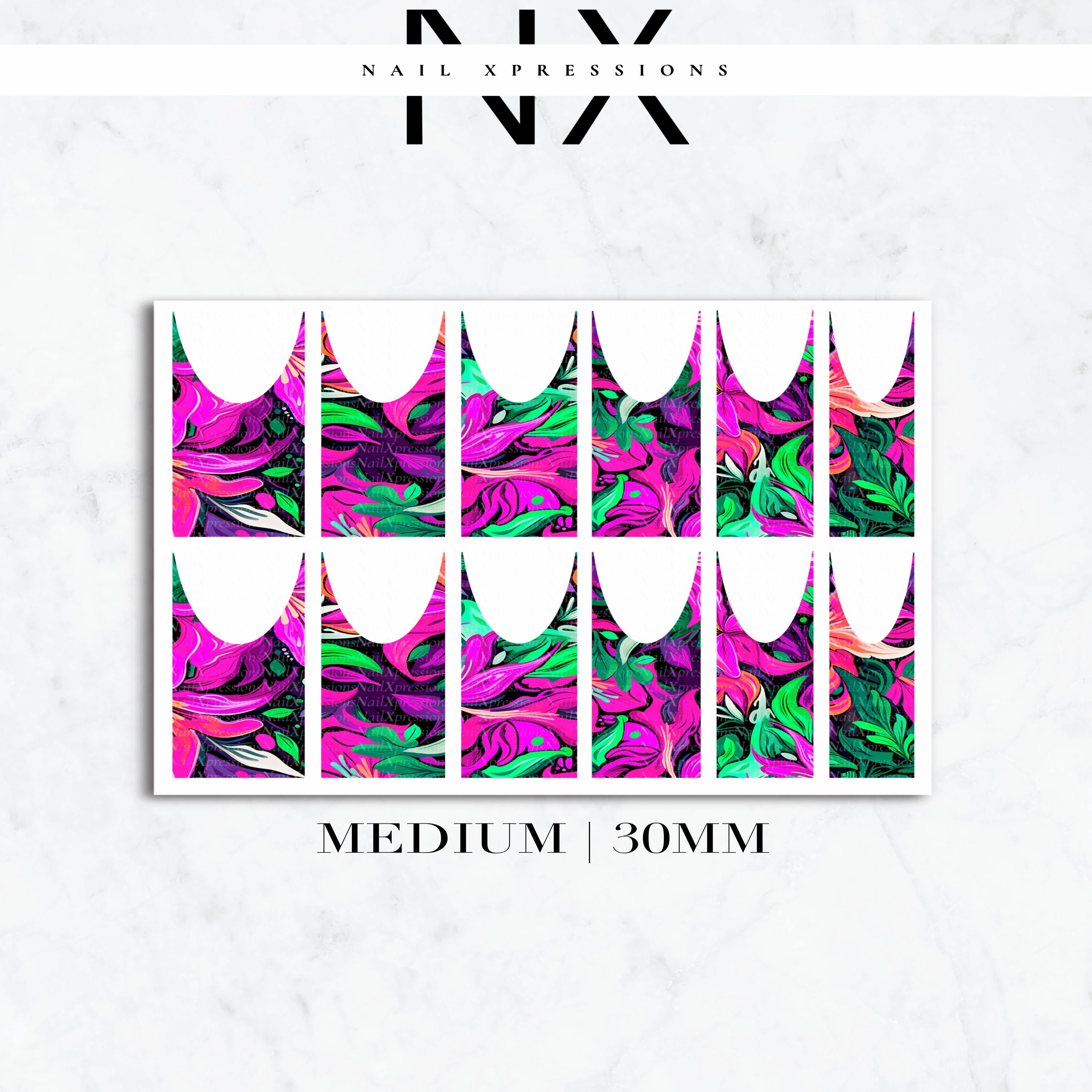 French Abstract Flowers Nail Decals | Nail Art Water Transfer | Nail Wraps