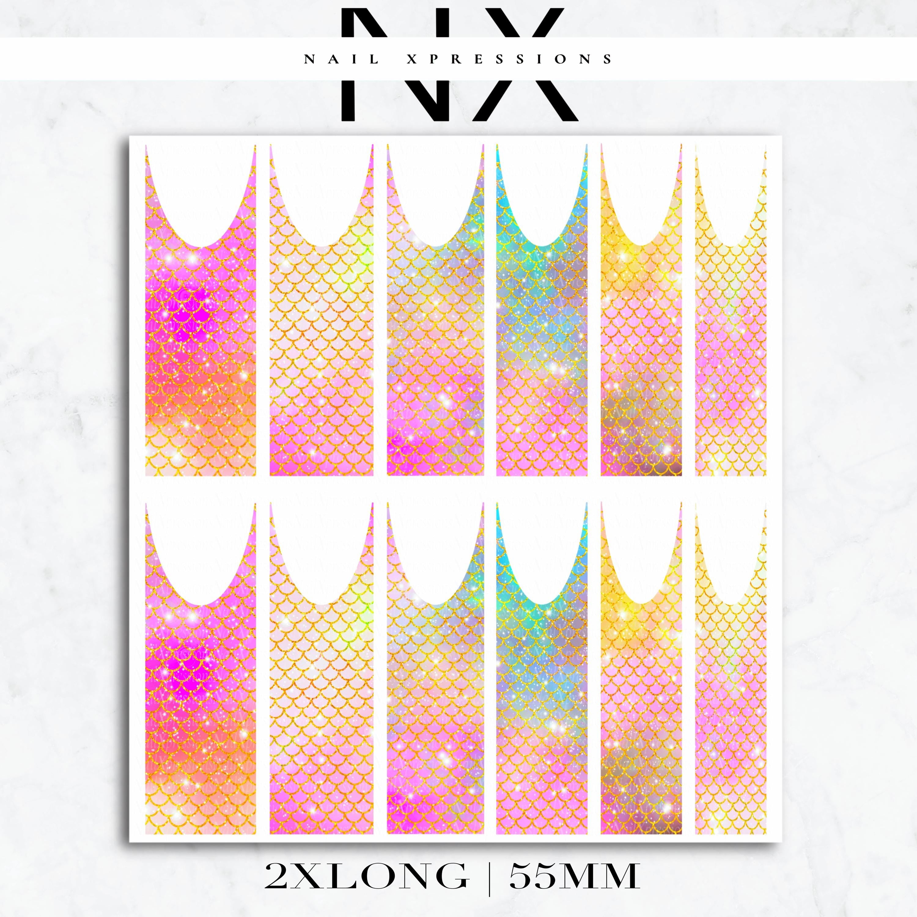 Mermaid French Nail Decals | Nail Art Water Transfer | Nail Wraps