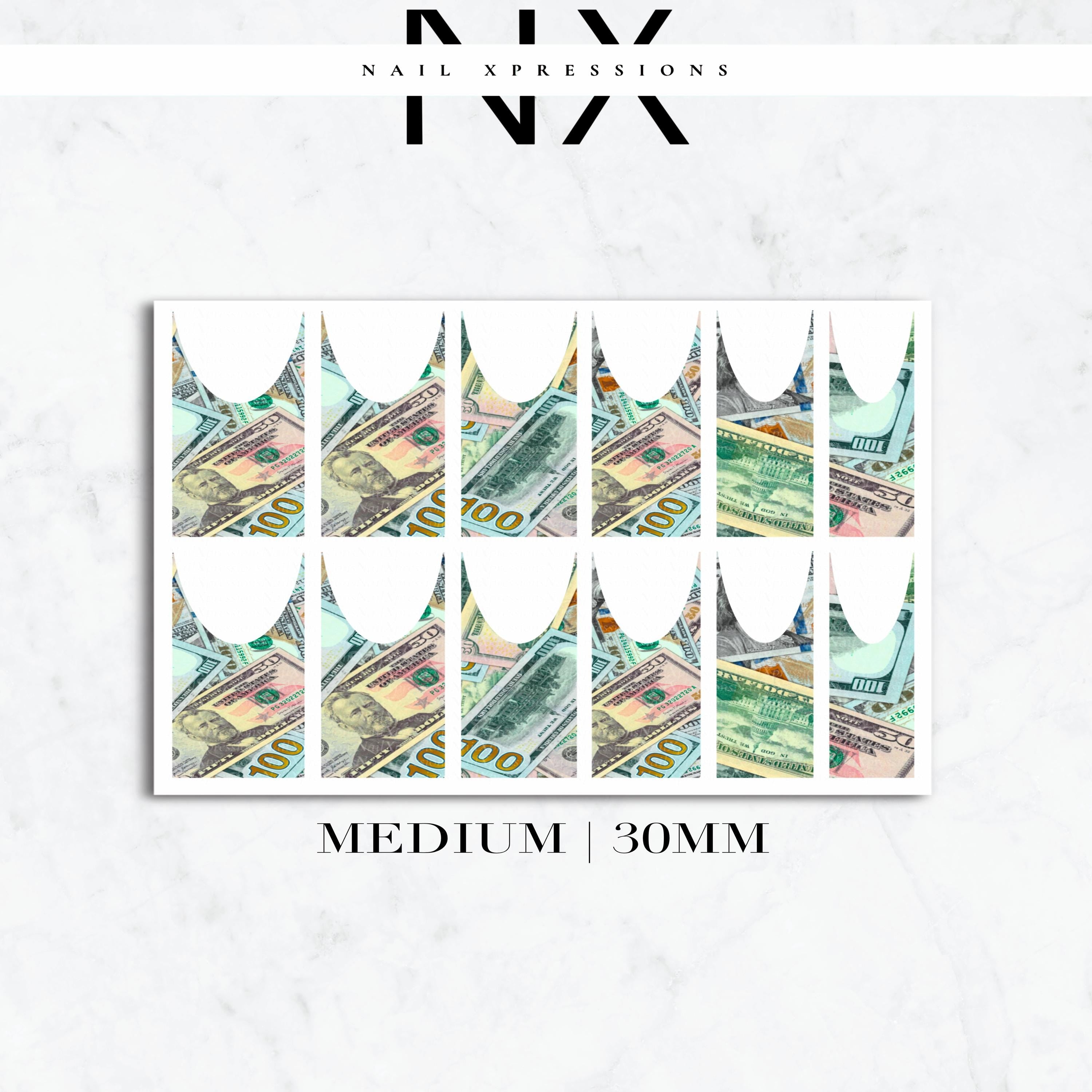 French Money Nail Decals | Nail Art Water Transfer | Nail Wraps