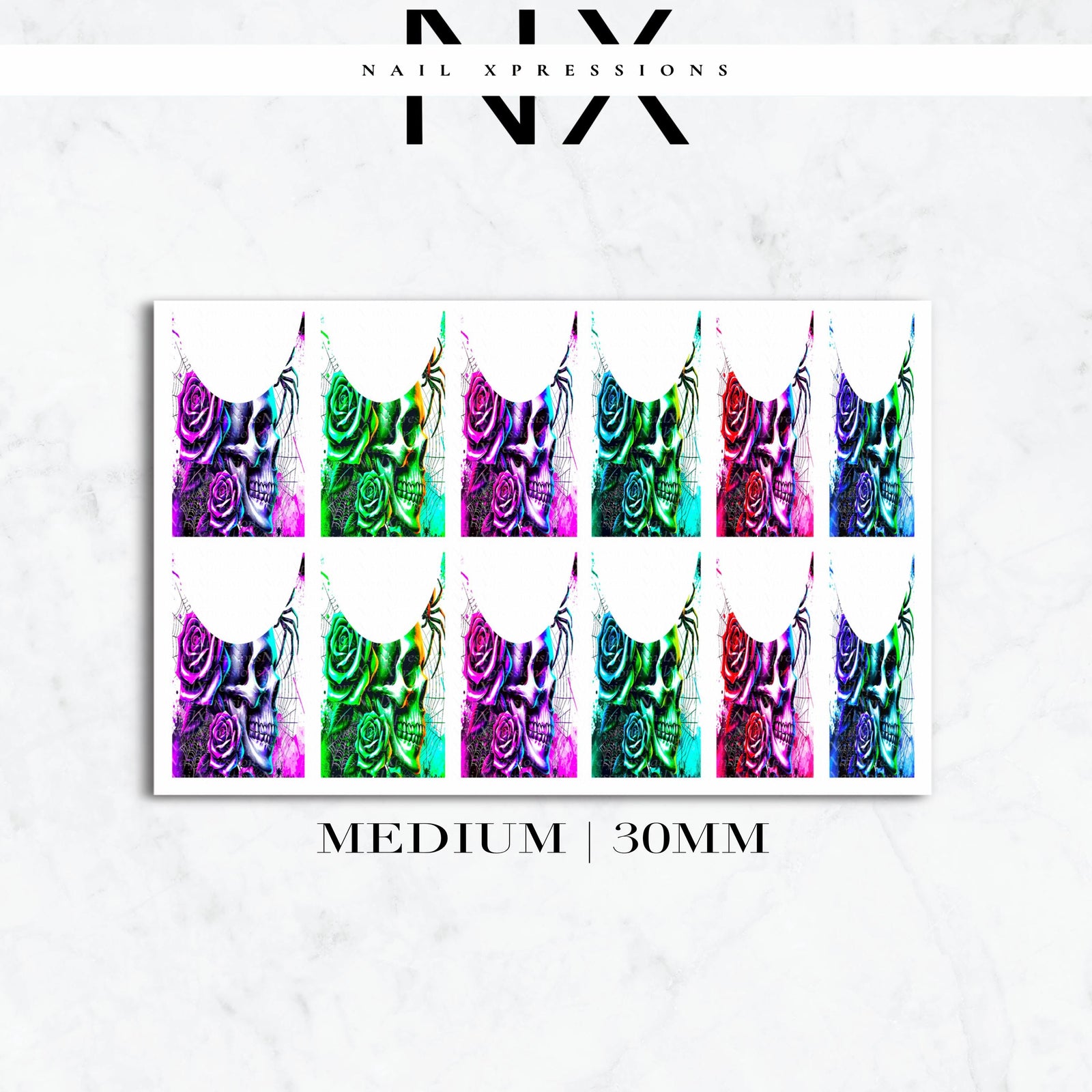 Skeleton French Nail Decals | Nail Art Water Transfer | Nail Wraps