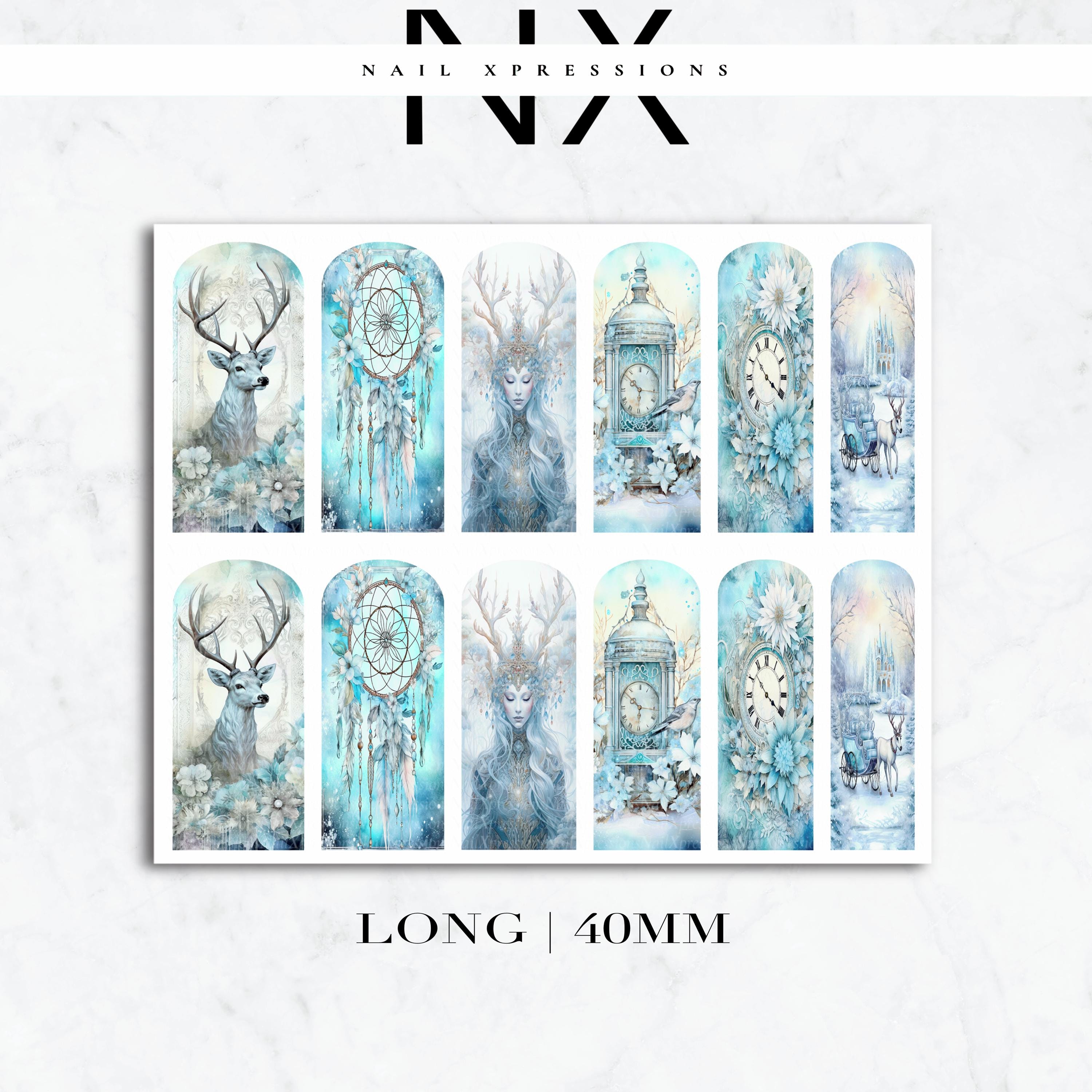 Winter Magic Forest Nail Decals | Nail Art Water Transfer | Nail Wraps