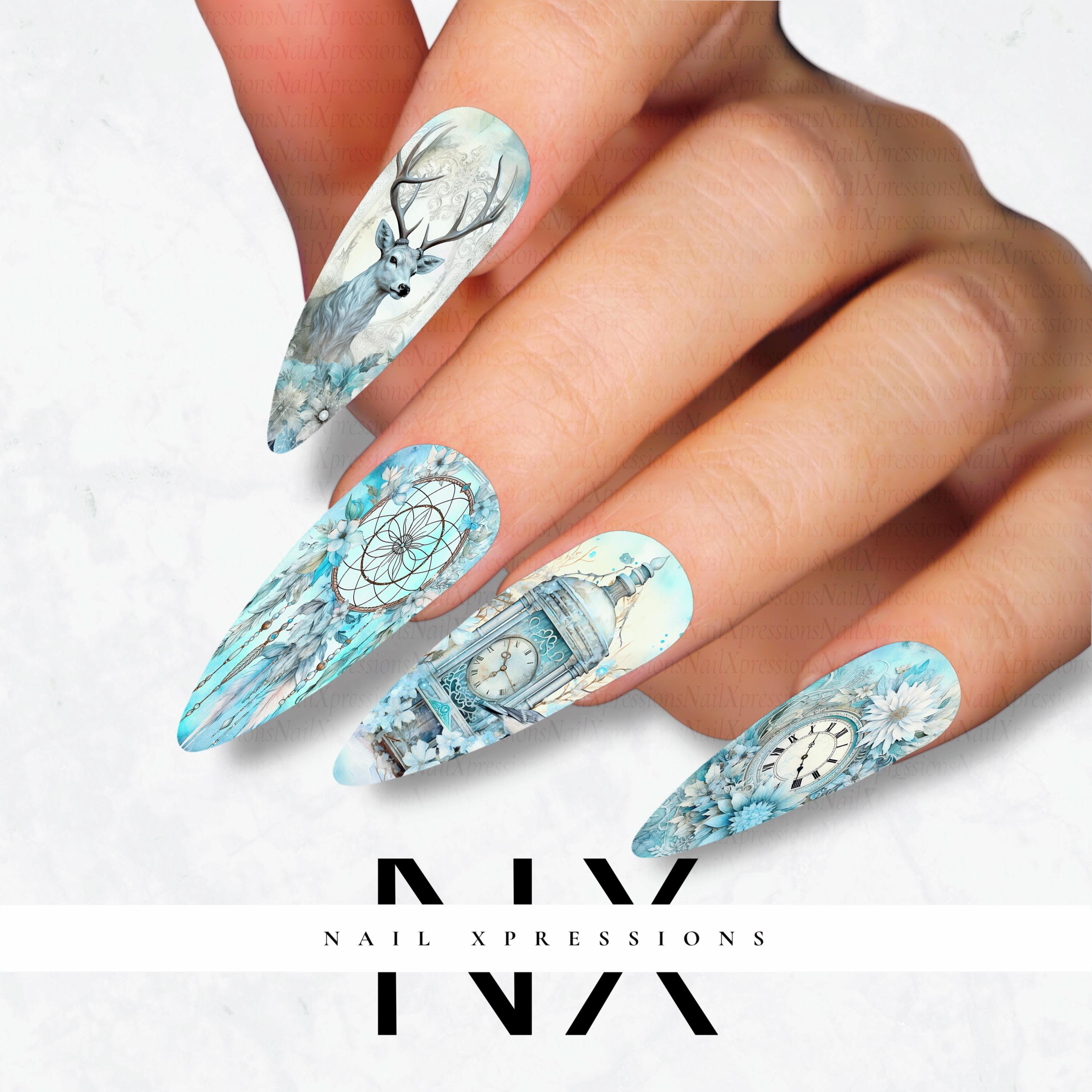 Winter Magic Forest Nail Decals | Nail Art Water Transfer | Nail Wraps
