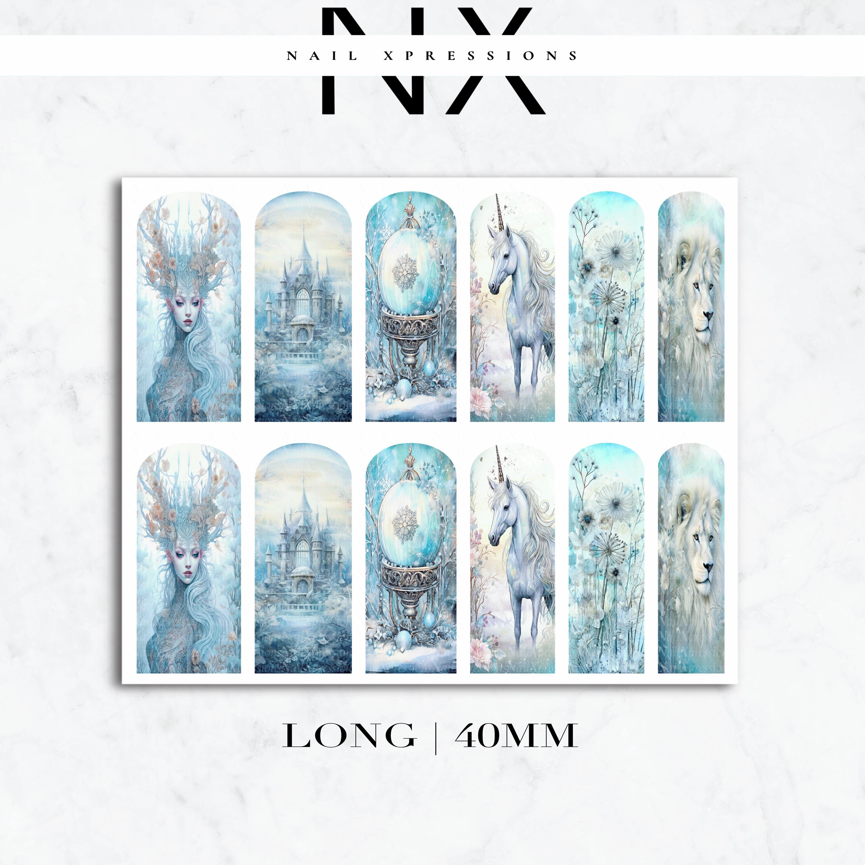 Enchanted Winter Nail Decals | Nail Art Water Transfer | Nail Wraps