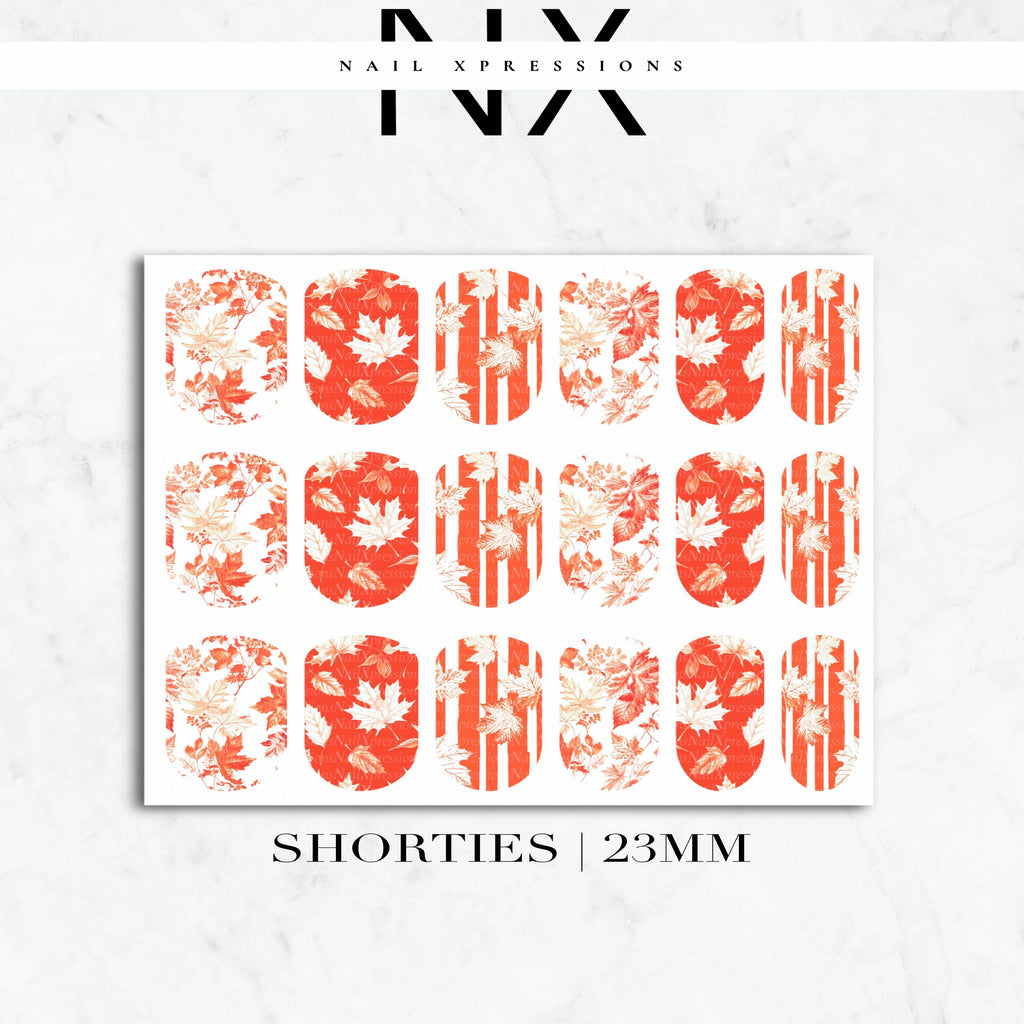 Golden Maple Fall Nail Decals | Nail Art Water Transfer | Nail Wraps