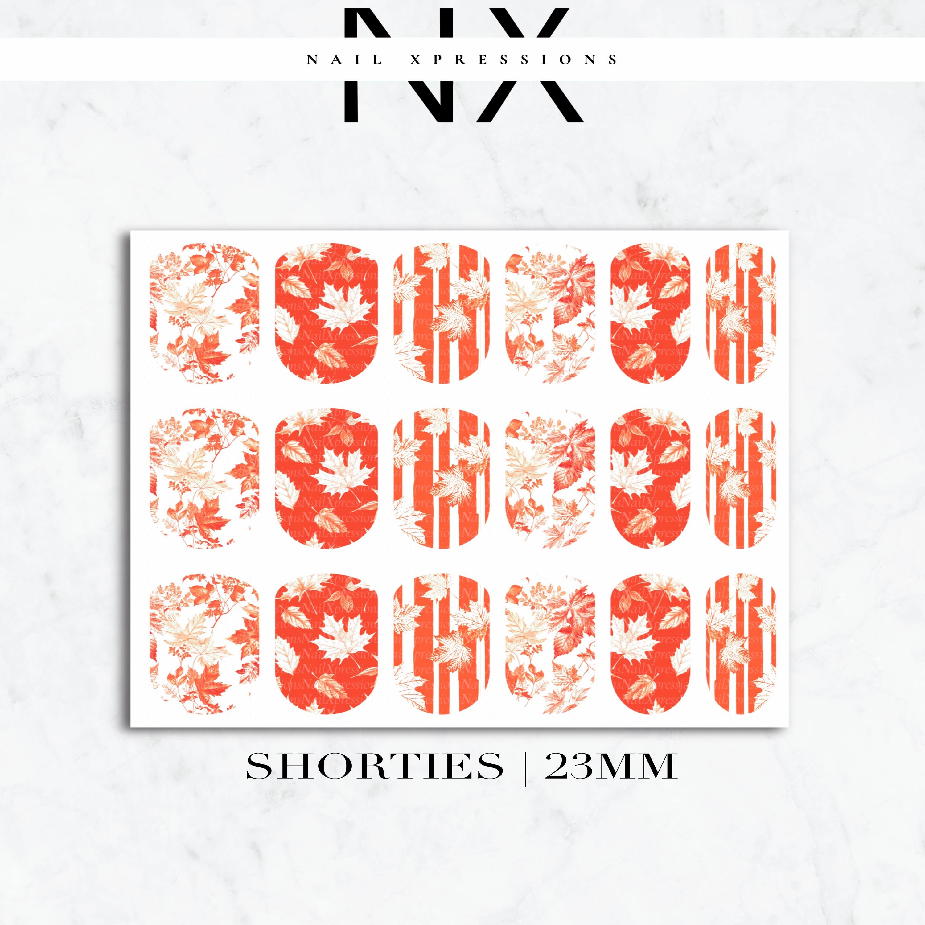 Golden Maple Fall Nail Decals | Nail Art Water Transfer | Nail Wraps