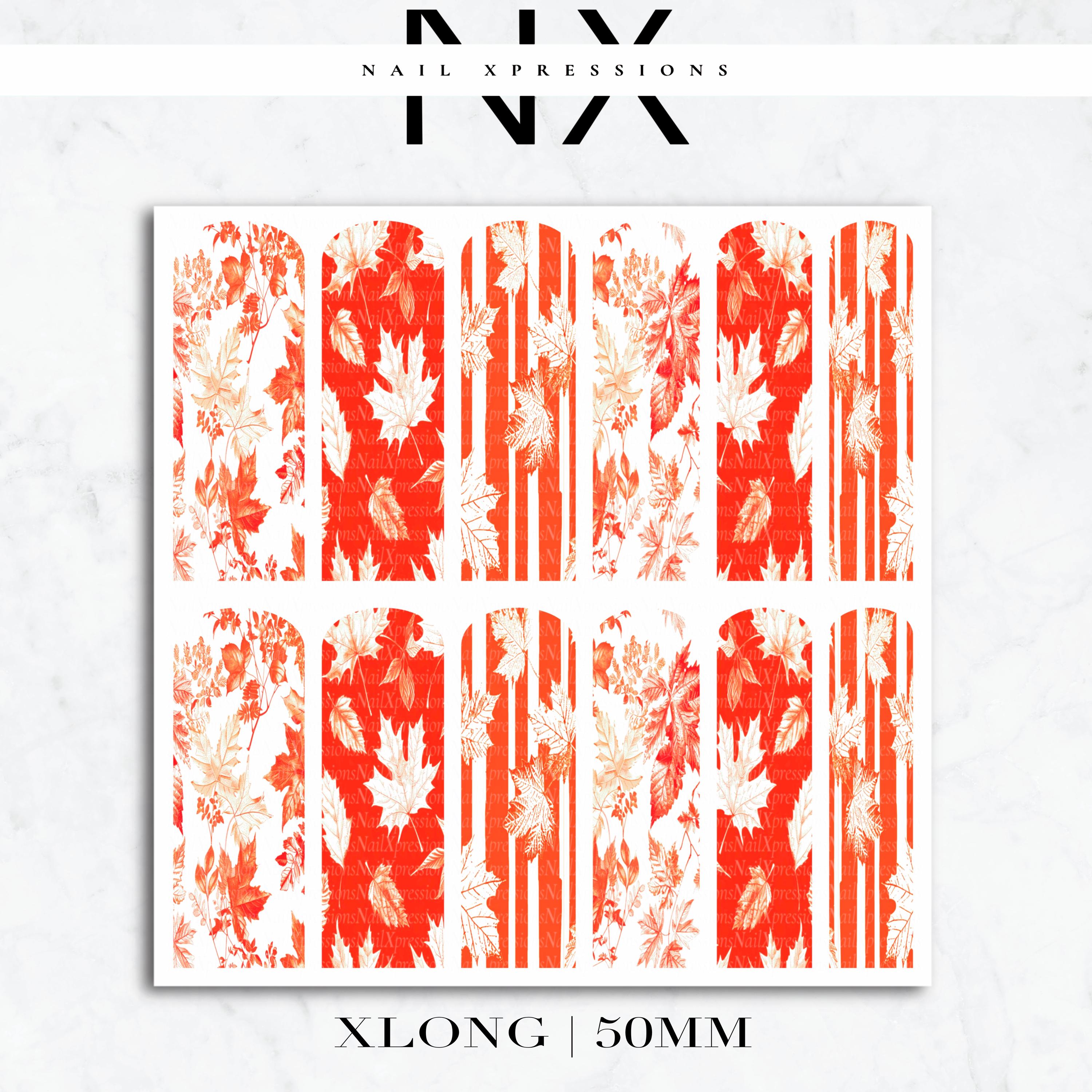 Golden Maple Fall Nail Decals | Nail Art Water Transfer | Nail Wraps