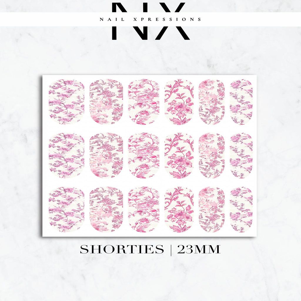 Pink Toile De Jouy Nail Decals | Nail Art Water Transfer | Nail Wraps