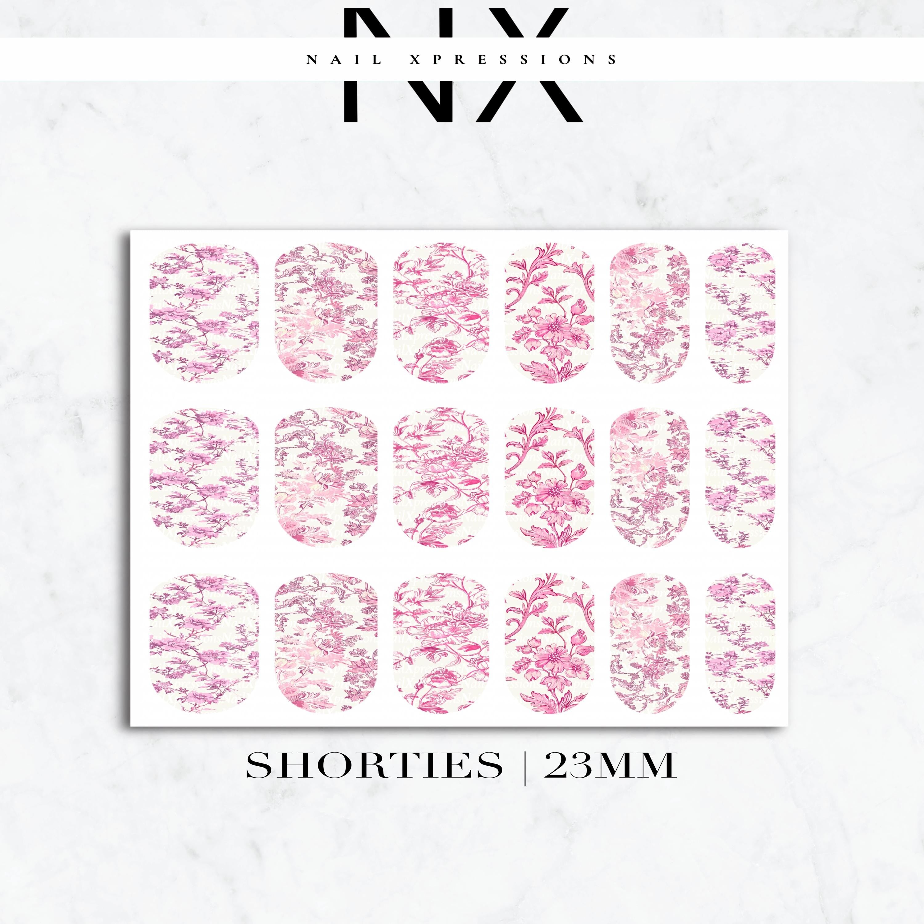 Pink Toile De Jouy Nail Decals | Nail Art Water Transfer | Nail Wraps