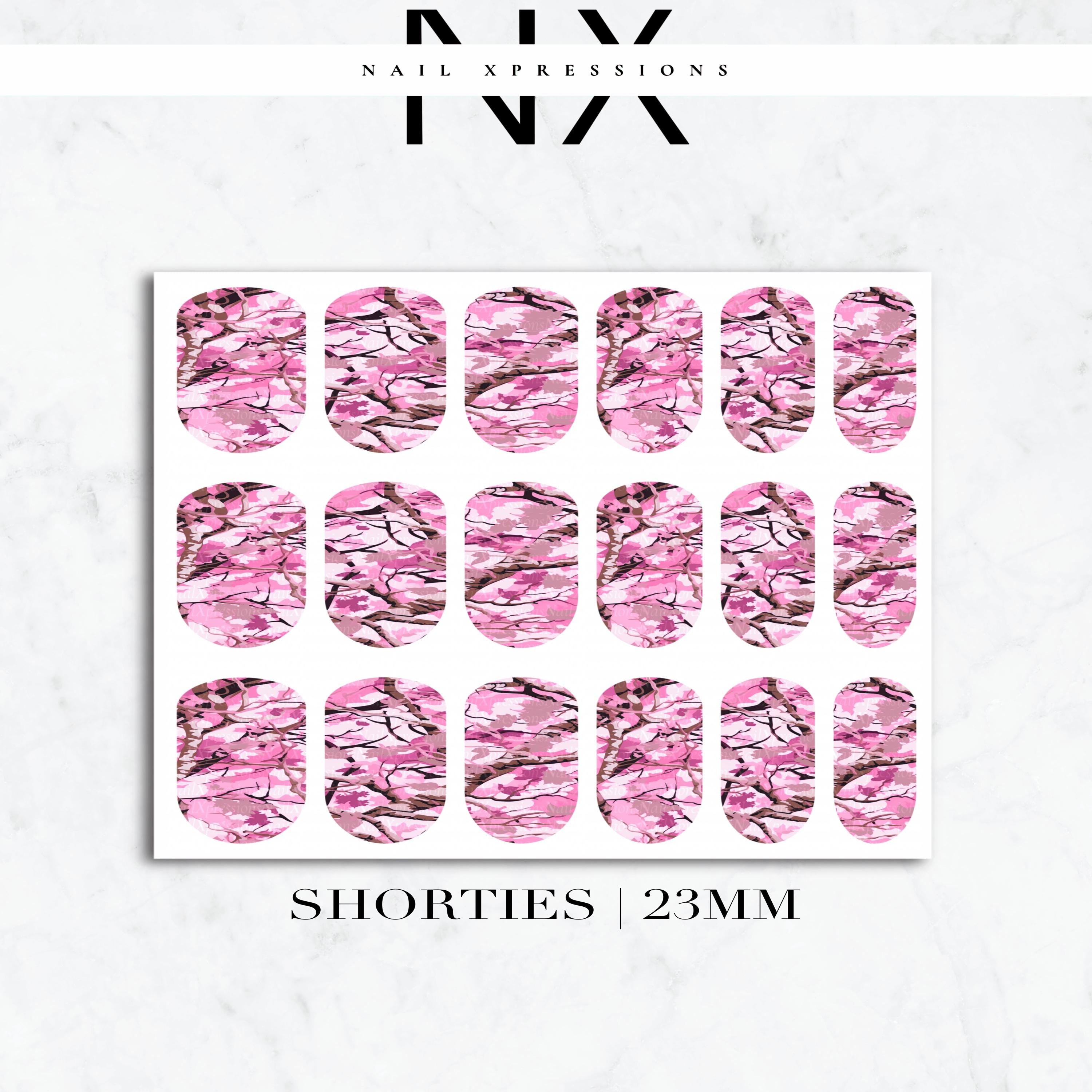 Pink Camouflage Realistic Nail Decals | Nail Art Water Transfer | Nail Wraps