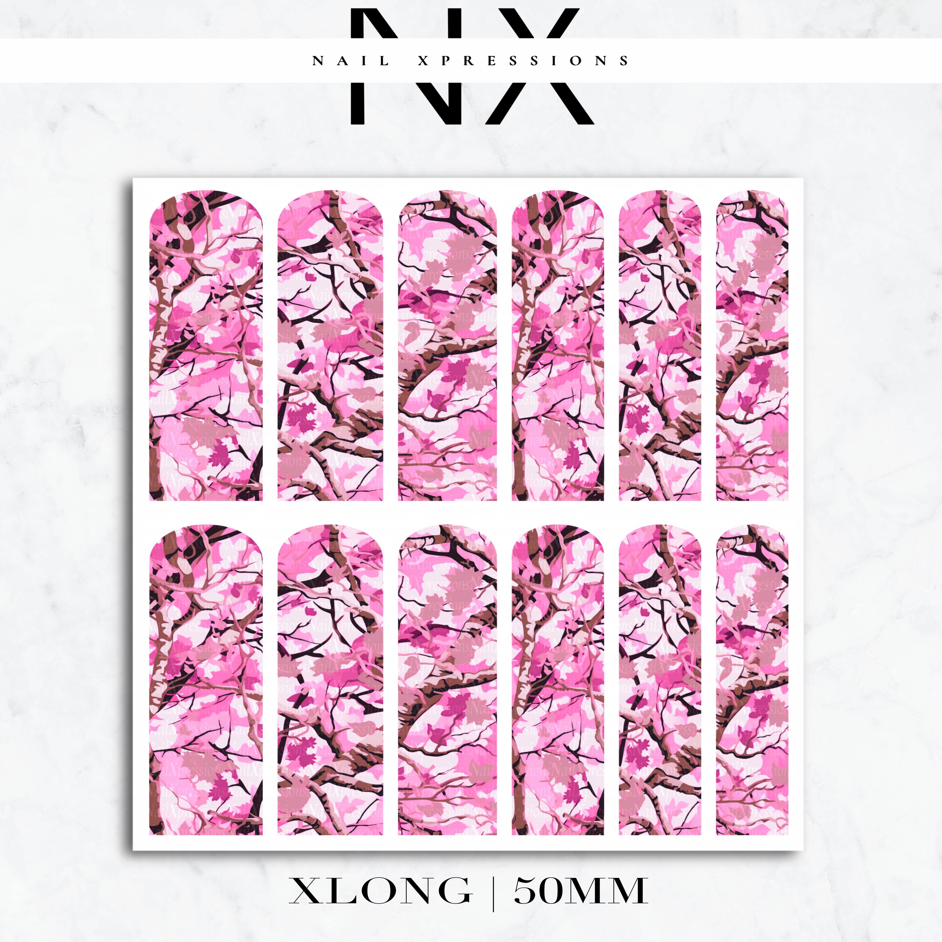 Pink Camouflage Realistic Nail Decals | Nail Art Water Transfer | Nail Wraps