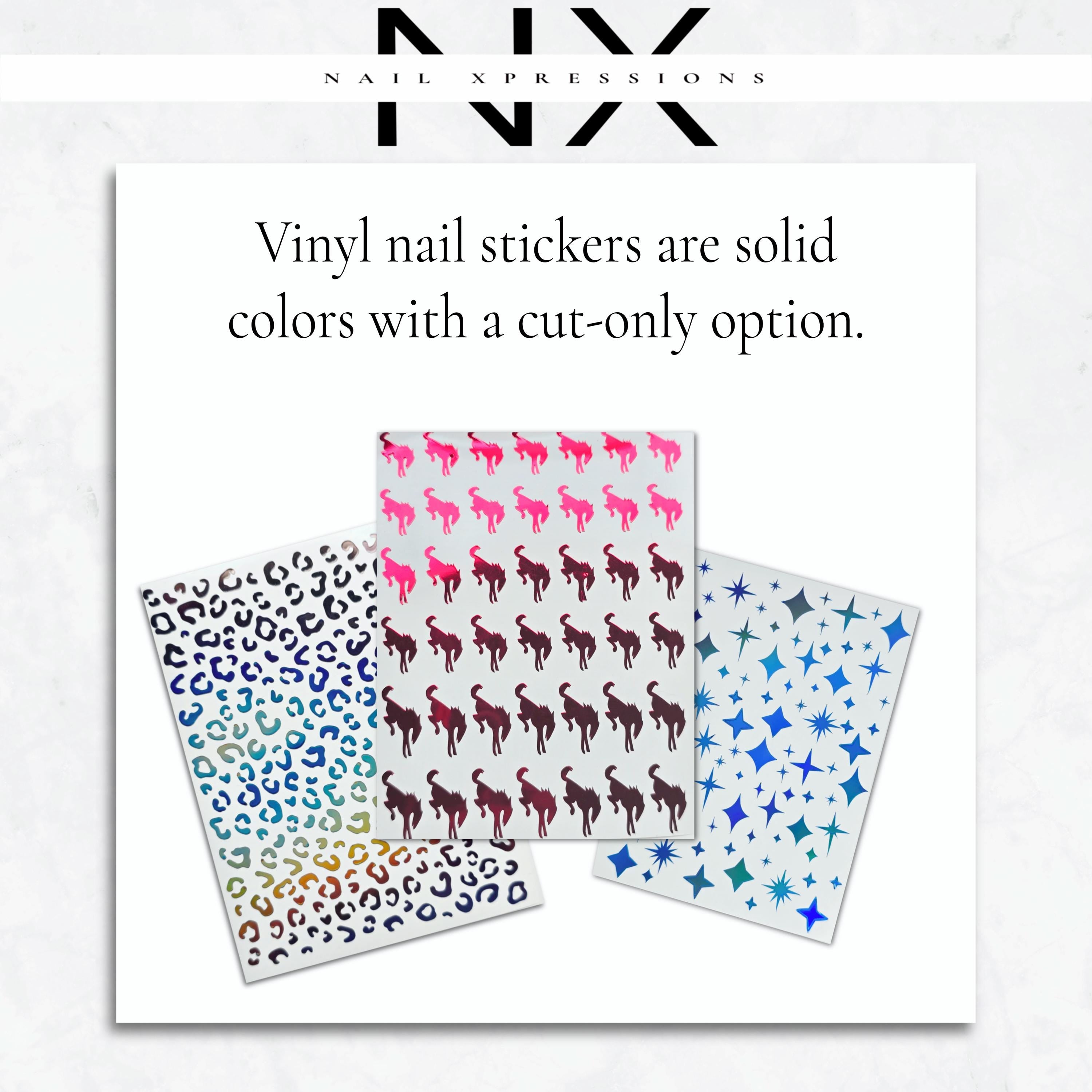 Custom Personalized Vinyl Nail Art Stickers | Nail Art Decorations | Multiple Color options