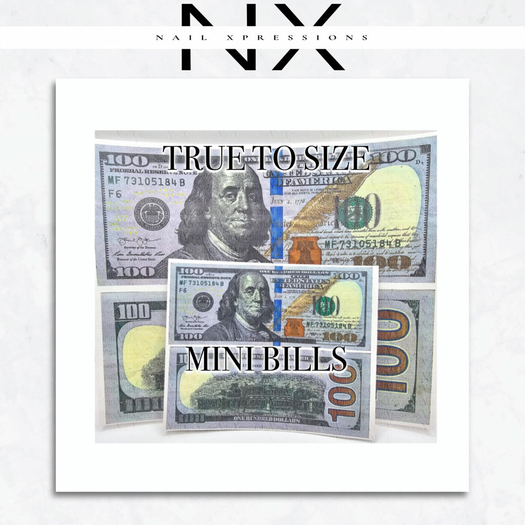 Rainbow Full Benjamin Bill Water Nail Decals | Nail Art Water Transfer | Nail Wraps l