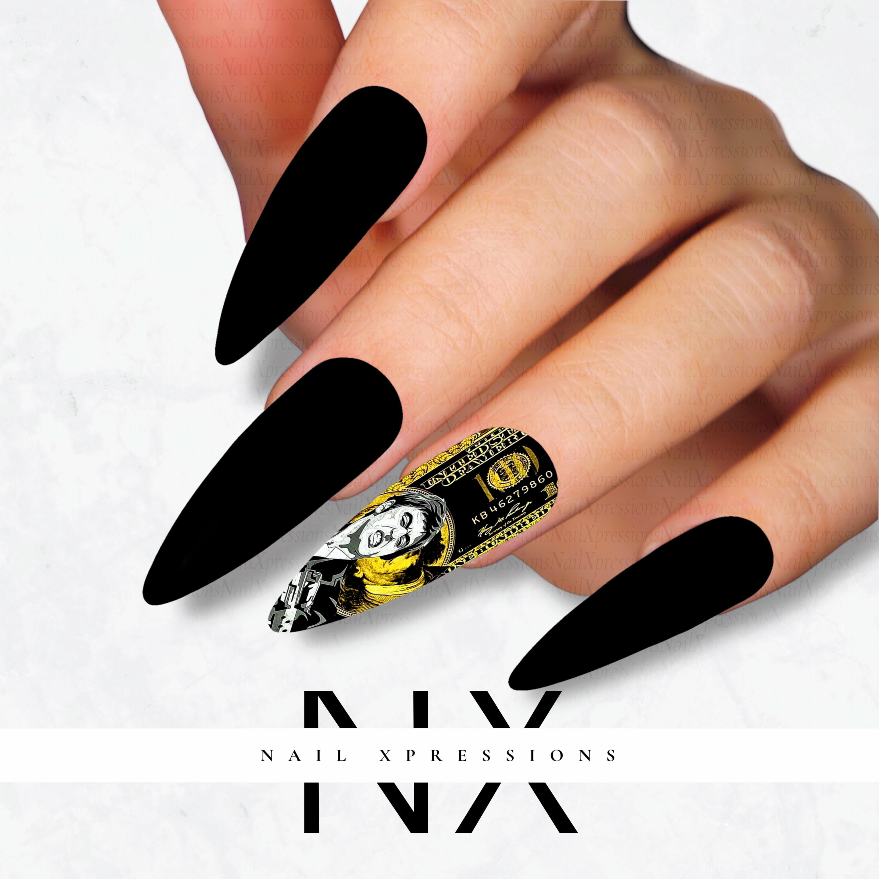 Scarface Bill Money Nail Decals | Nail Art Water Transfer | Nail Wraps