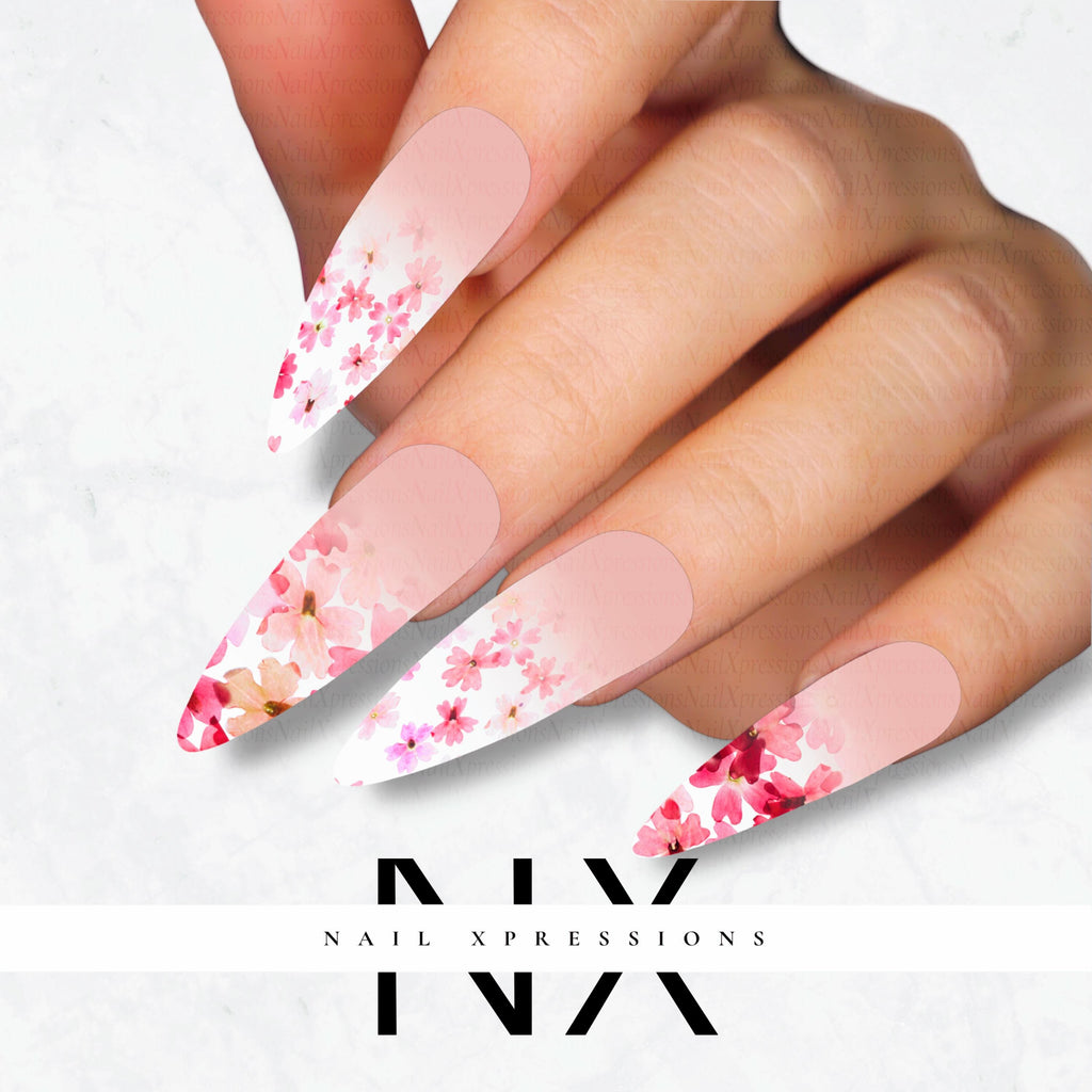 Ombré Dried Flowers Nail Wraps | Nail Art Water Transfer | Nail Wraps