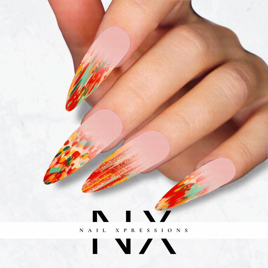 Ombré Fall Abstract Nail Wraps | Nail Art Water Transfer | Nail Wraps