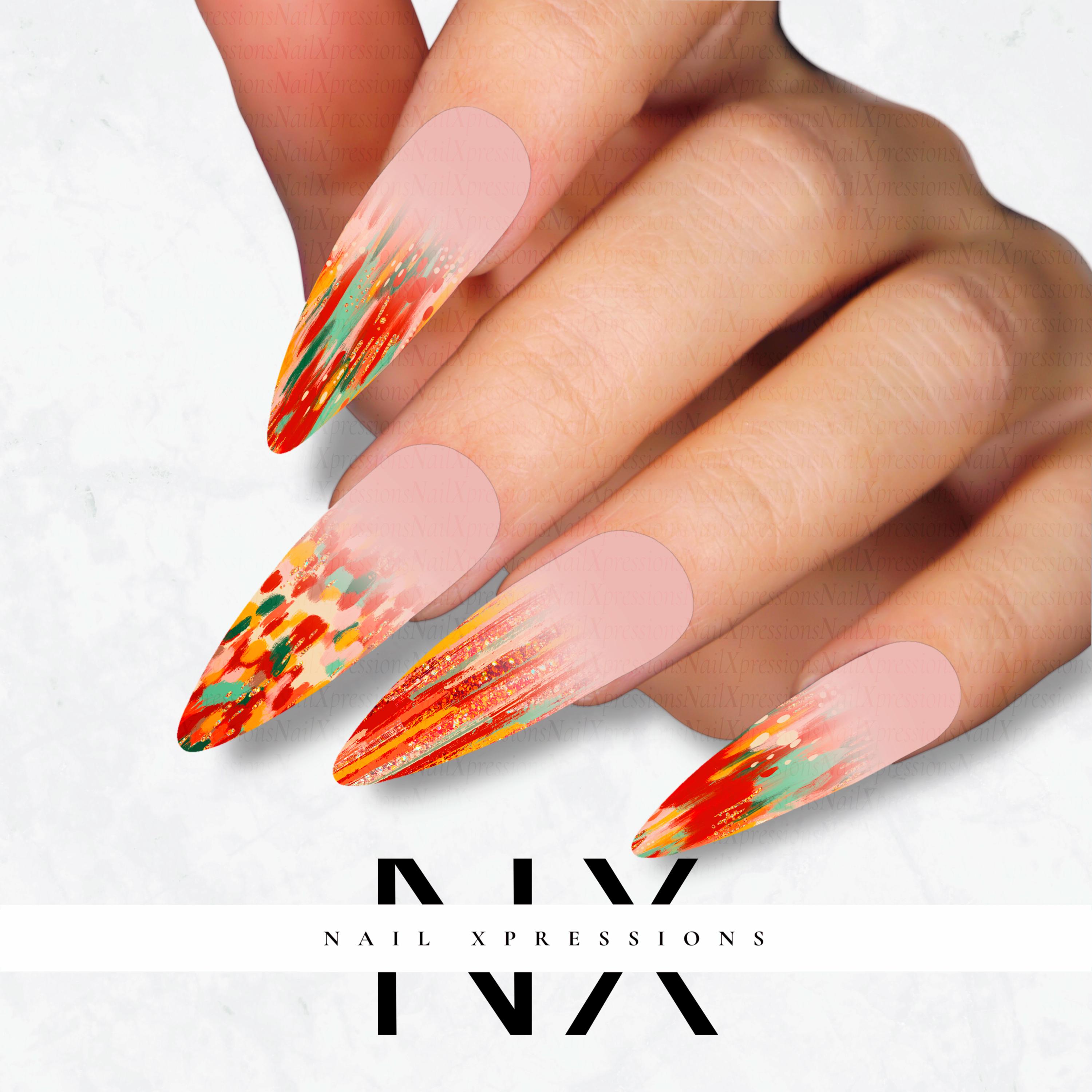 Ombré Fall Abstract Nail Wraps | Nail Art Water Transfer | Nail Wraps