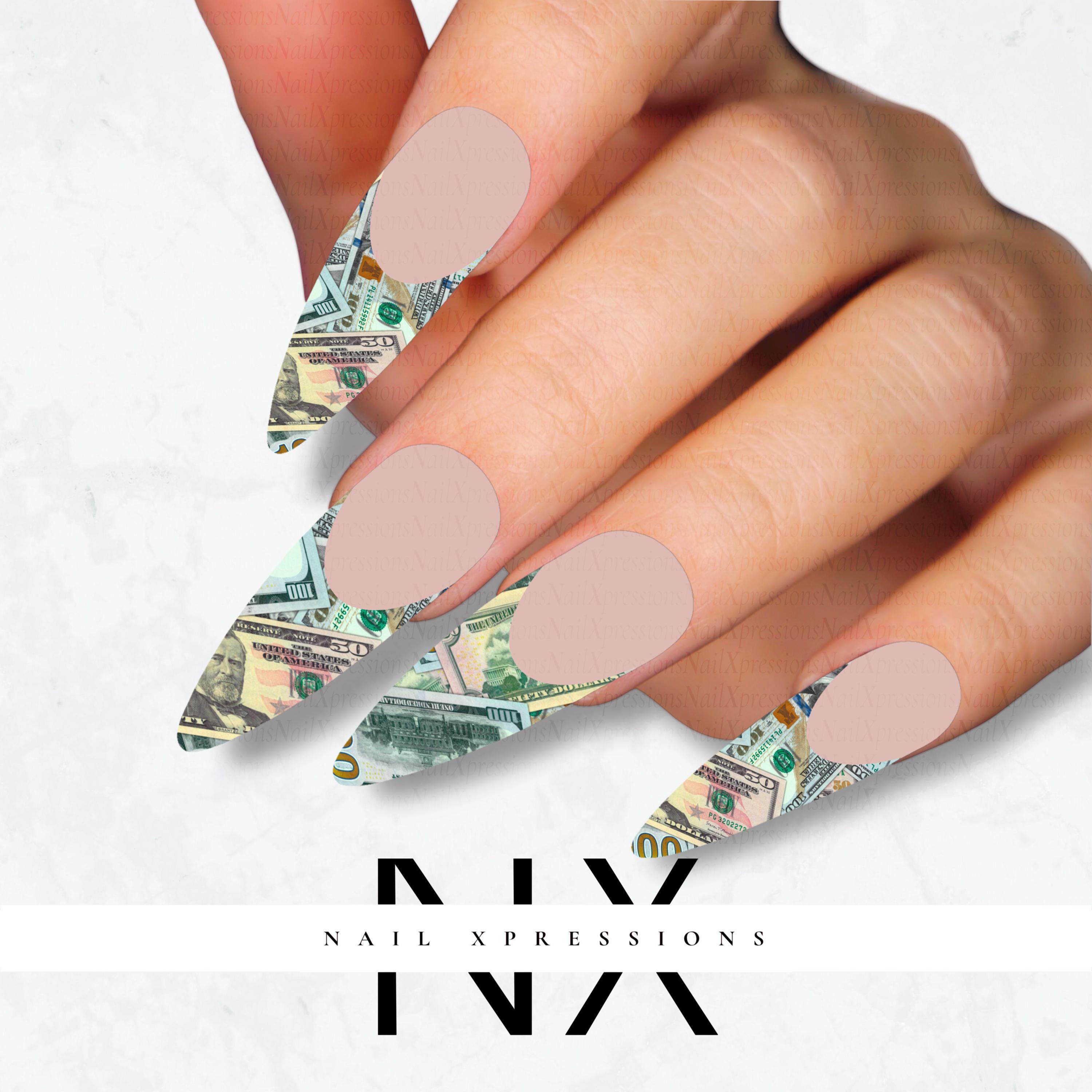 French Money Nail Decals | Nail Art Water Transfer | Nail Wraps