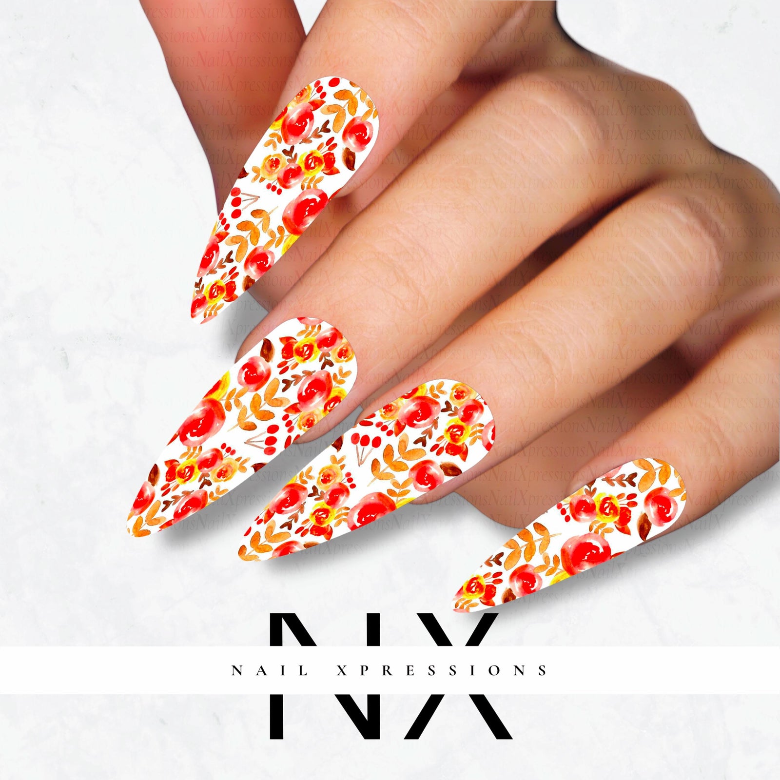 Fall Leaves Nail Decals | Nail Art Water Transfer | Nail Wraps