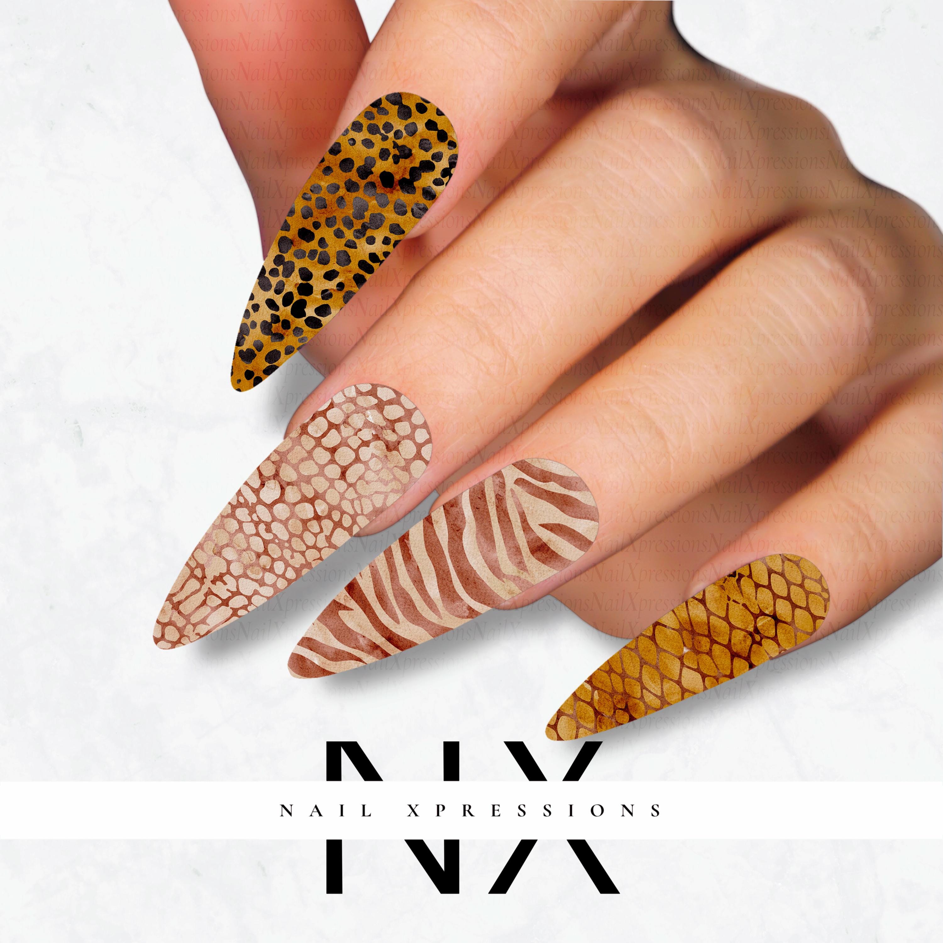 Safari Animal Print Nail Decals | Nail Art Water Transfer | Nail Wraps