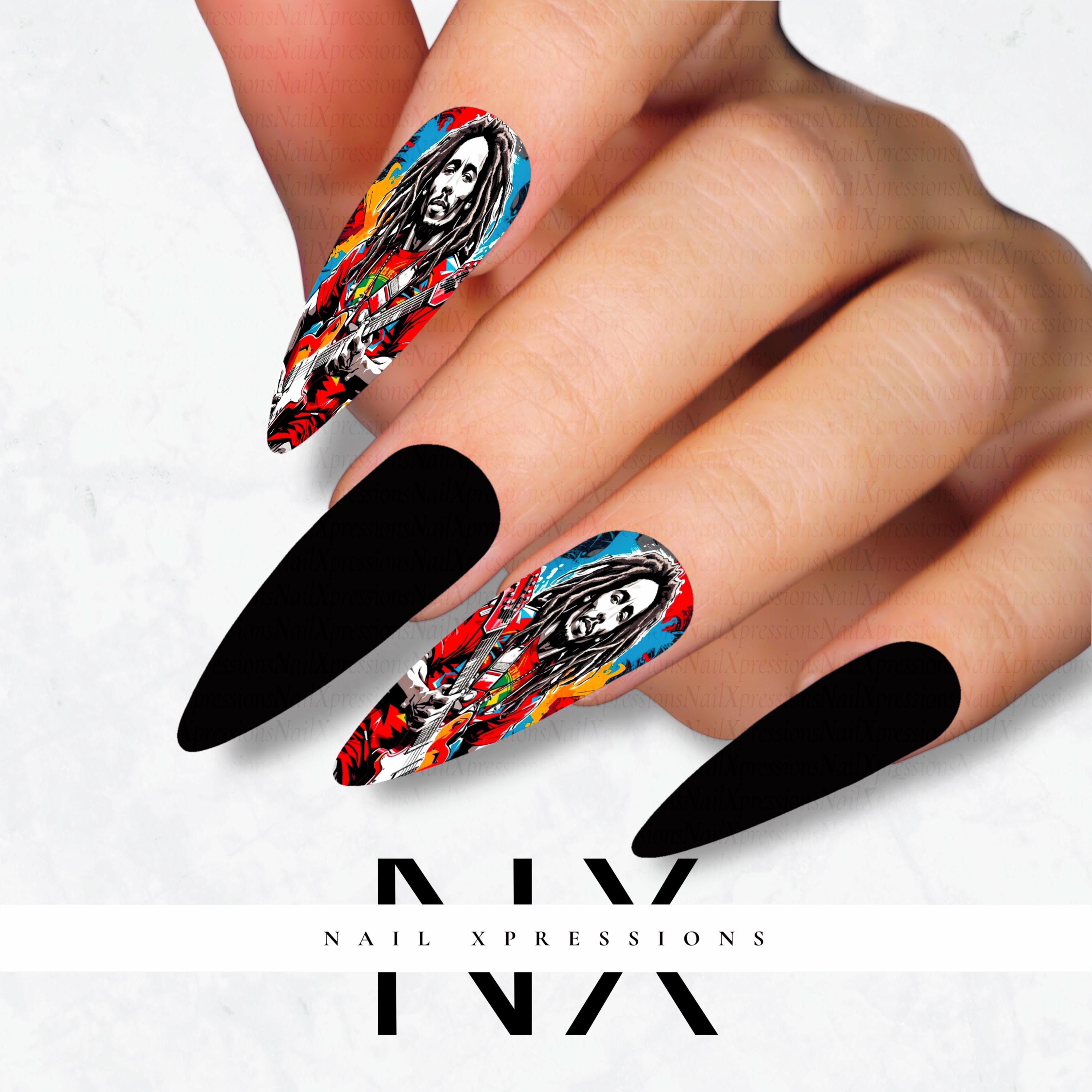 Rasta Vibe Nail Decals | Nail Art Water Transfer | Nail Wraps