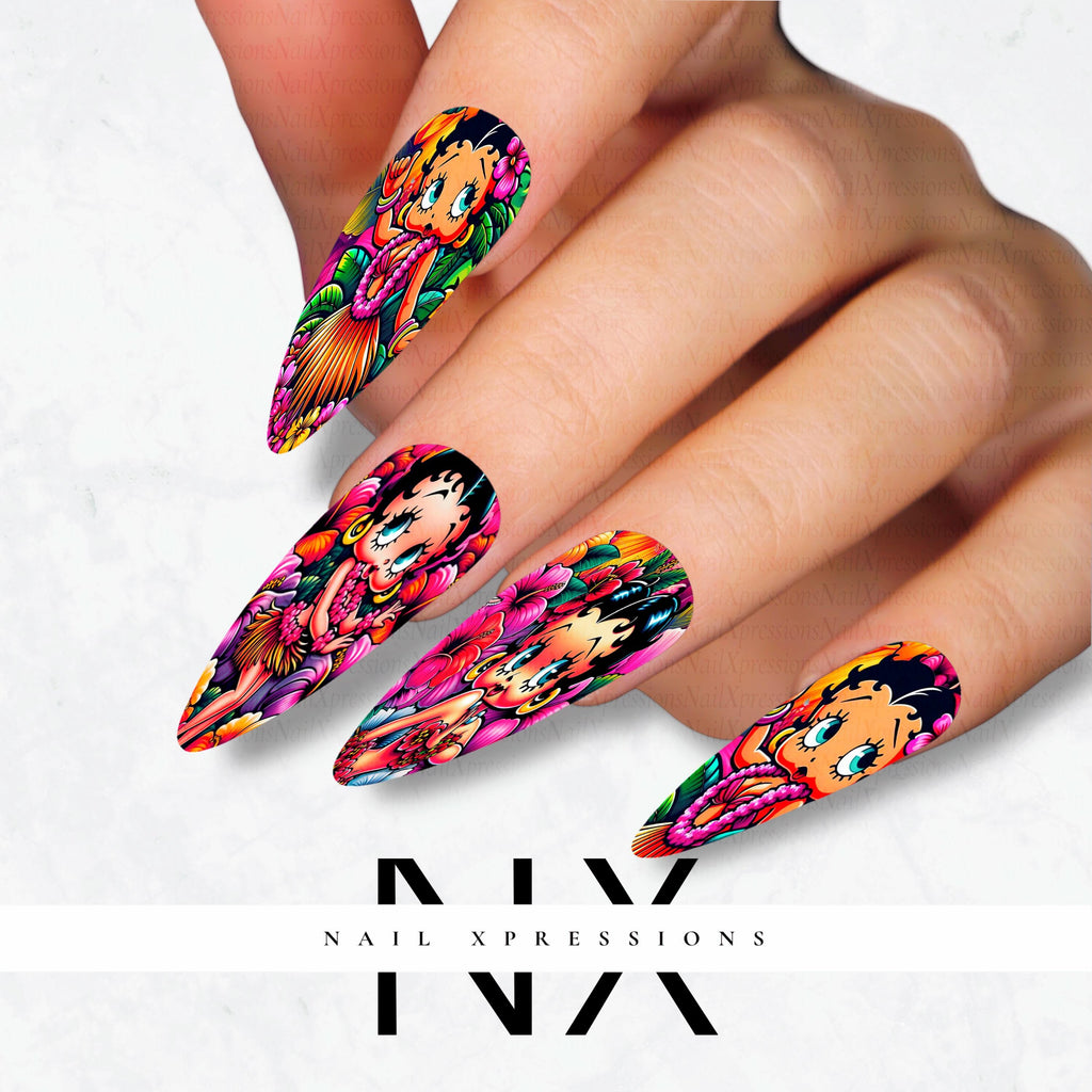 Betty Vacation Vibe Nail Decals | Nail Art Water Transfer | Nail Wraps