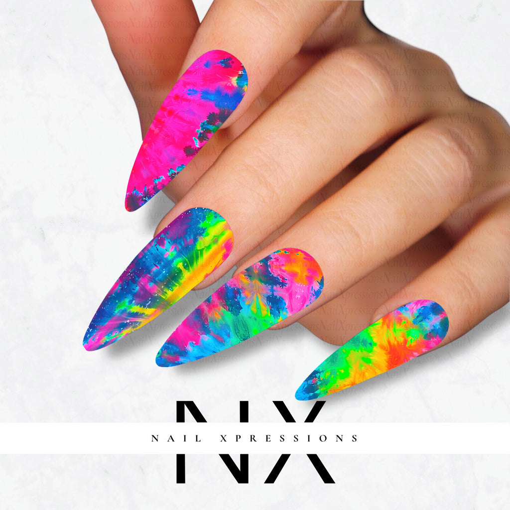 Tye Dye Nail Decals | Nail Art Water Transfer | Nail Wraps