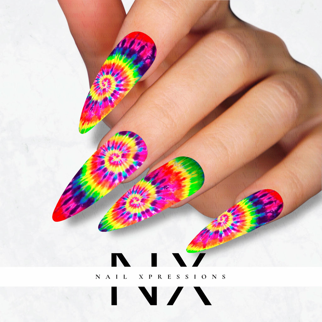 Tye Dye Nail Decals | Nail Art Water Transfer | Nail Wraps