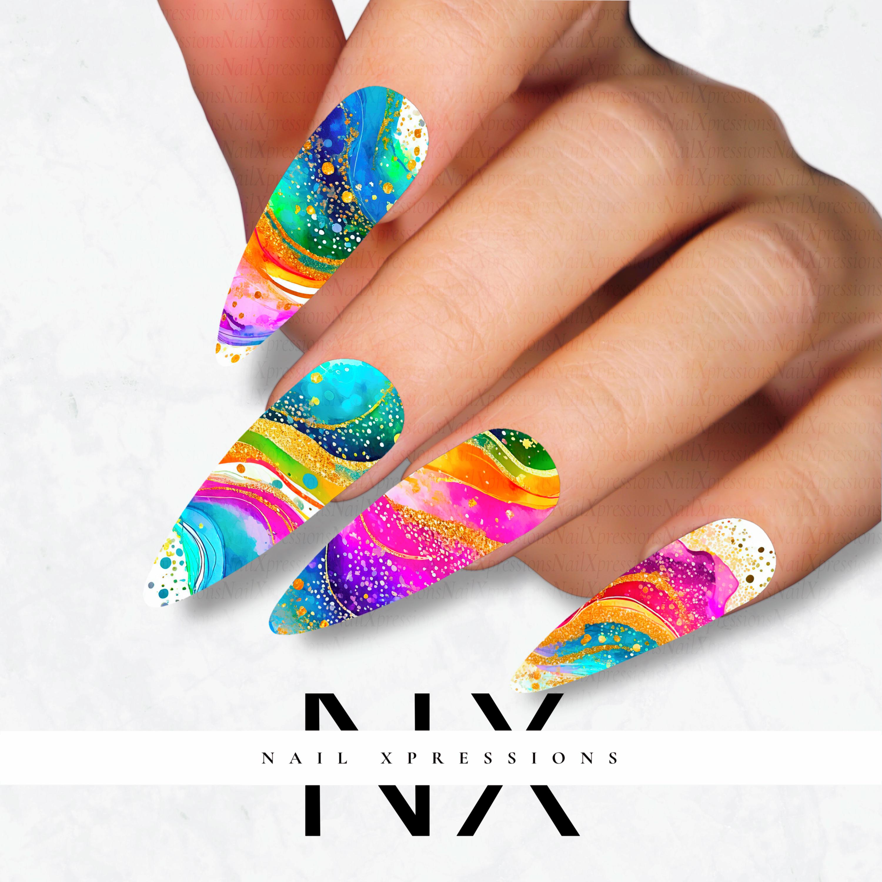 Watercolor Nail Decals | Nail Art Water Transfer | Nail Wraps