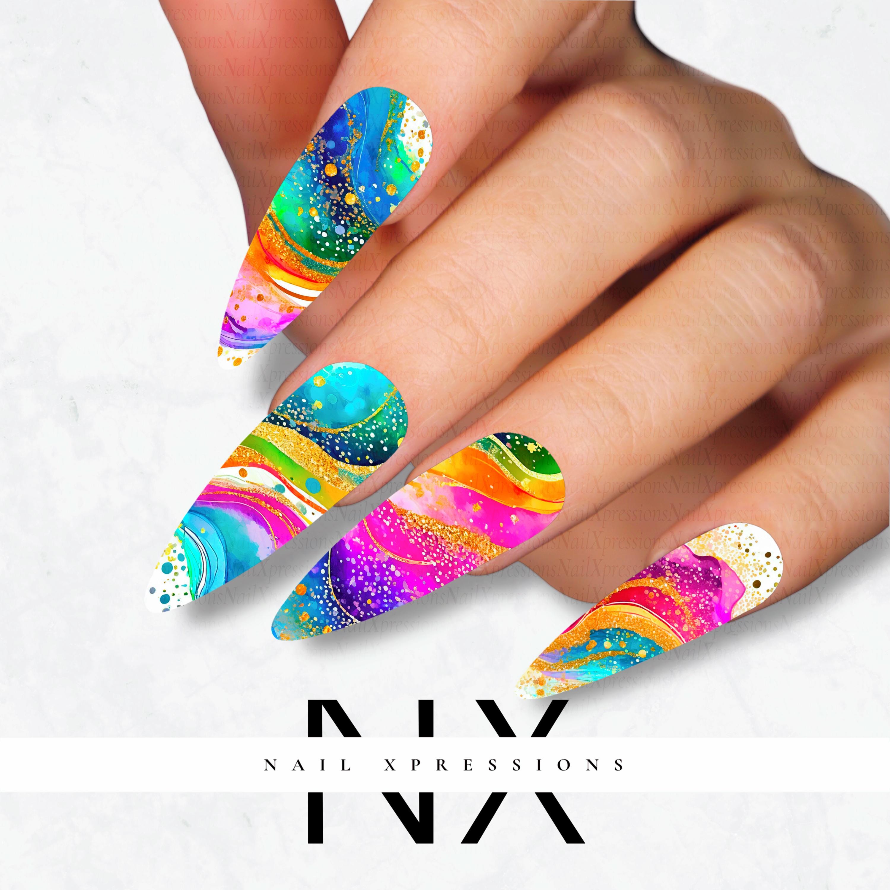 Watercolor Nail Decals | Nail Art Water Transfer | Nail Wraps