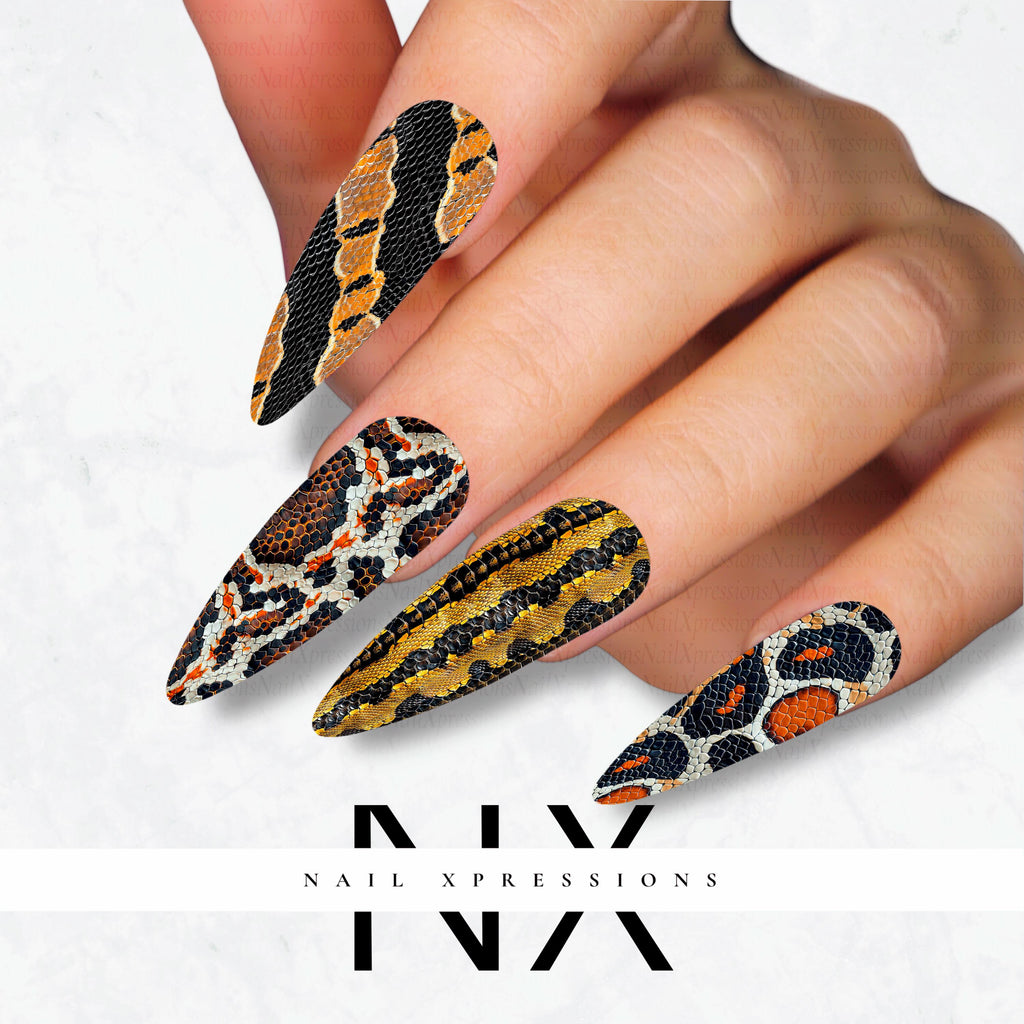 Snake Skin Mix Nail Decals | Nail Art Water Transfer | Nail Wraps